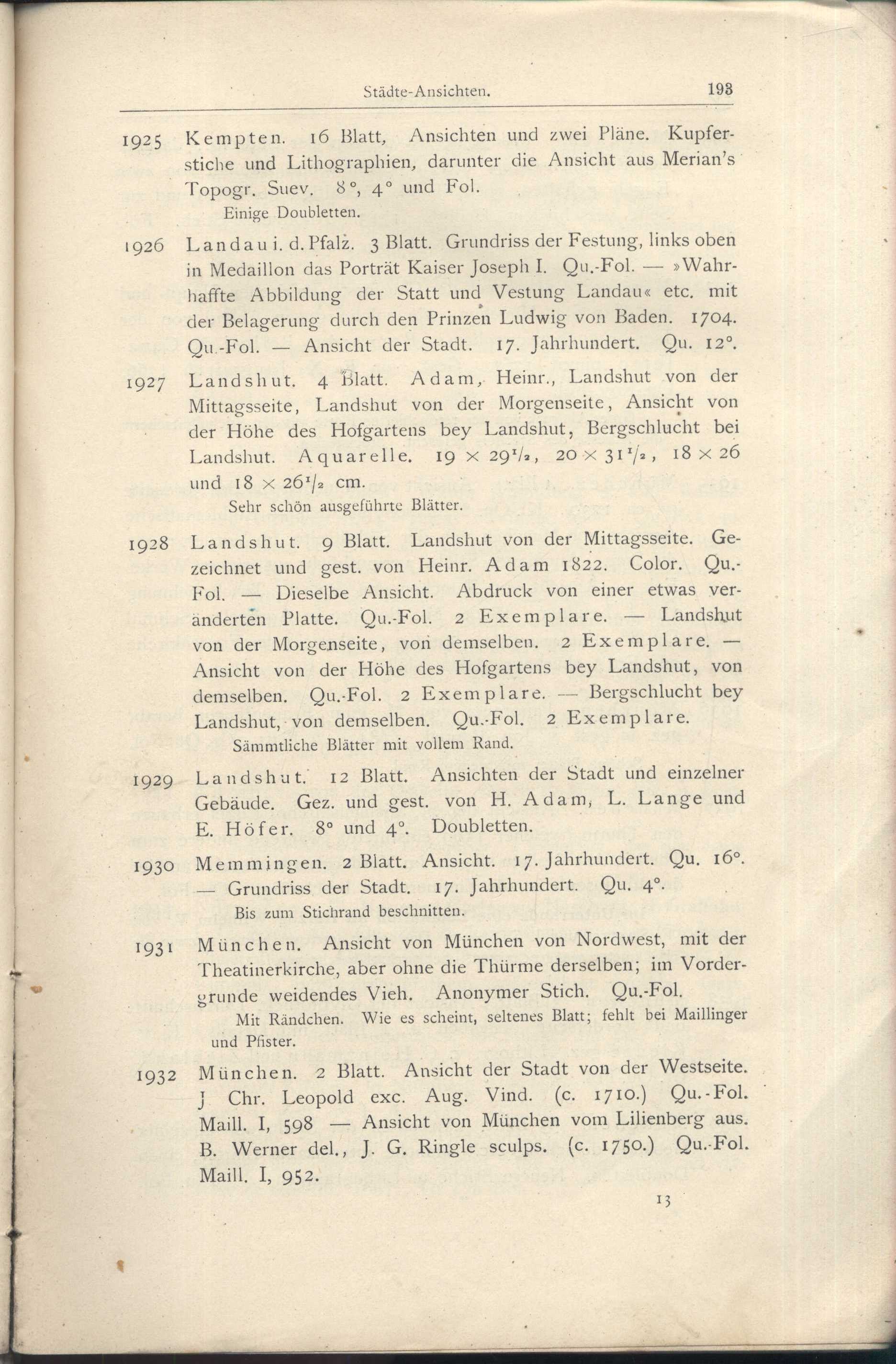 Náhledový obrázek Katalog der Kunst-Sammlung des Herrn Kommerzienraths und Verlagsbuchhändlers G. J. Manz in Regensburg - 90
