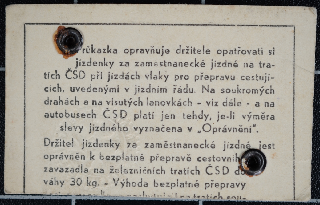 Náhledový obrázek Fotografie Josefa Semráda z pracovní legitimace ČSD - 2