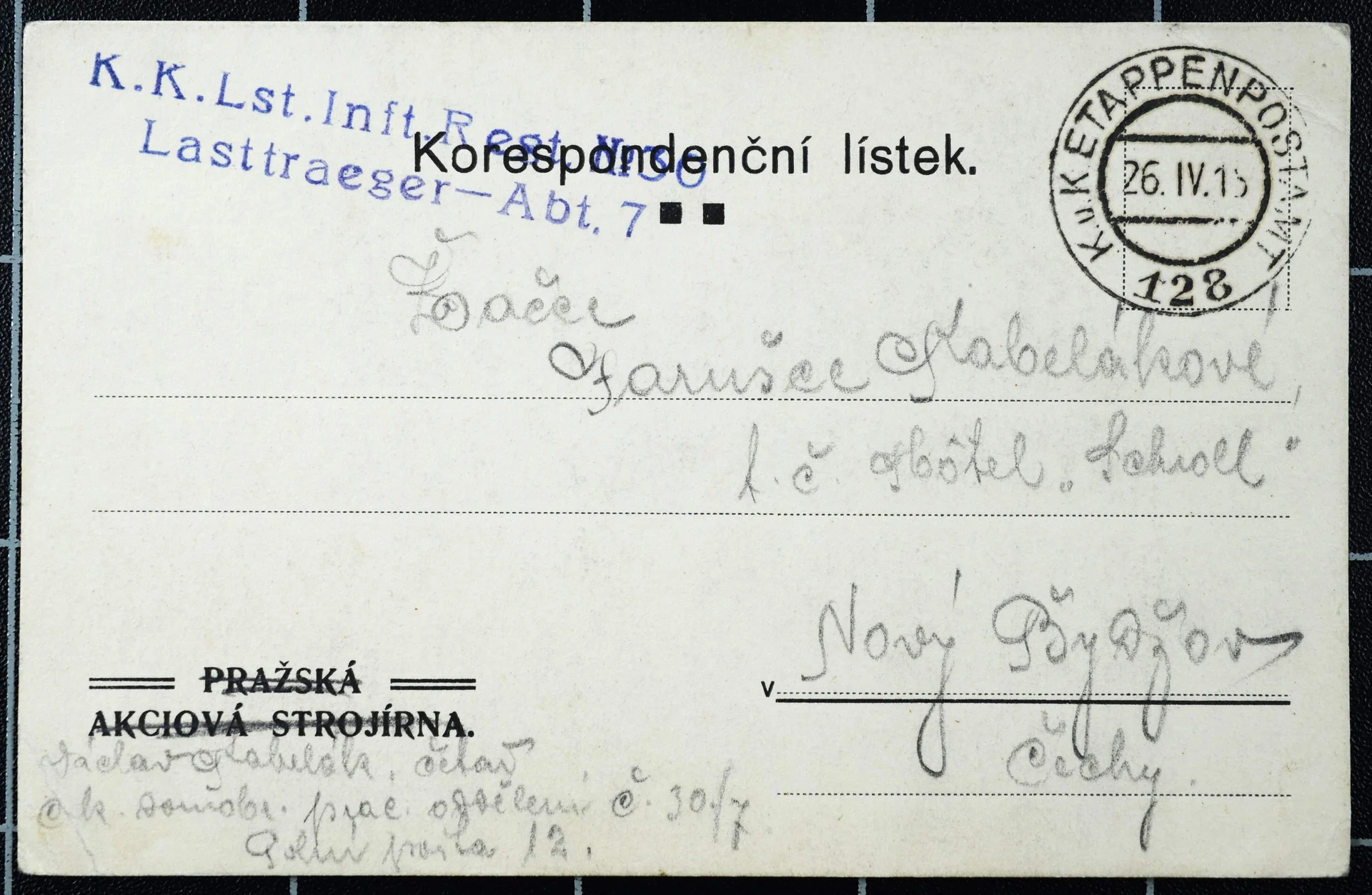 Náhledový obrázek předmětu Pohlednice Václava Kabeláka