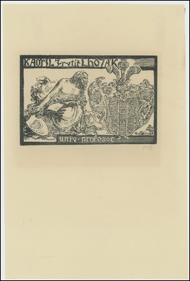 Náhledový obrázek Ex libris Kamil J. rytíř Lhoták, univ. profesor - 1