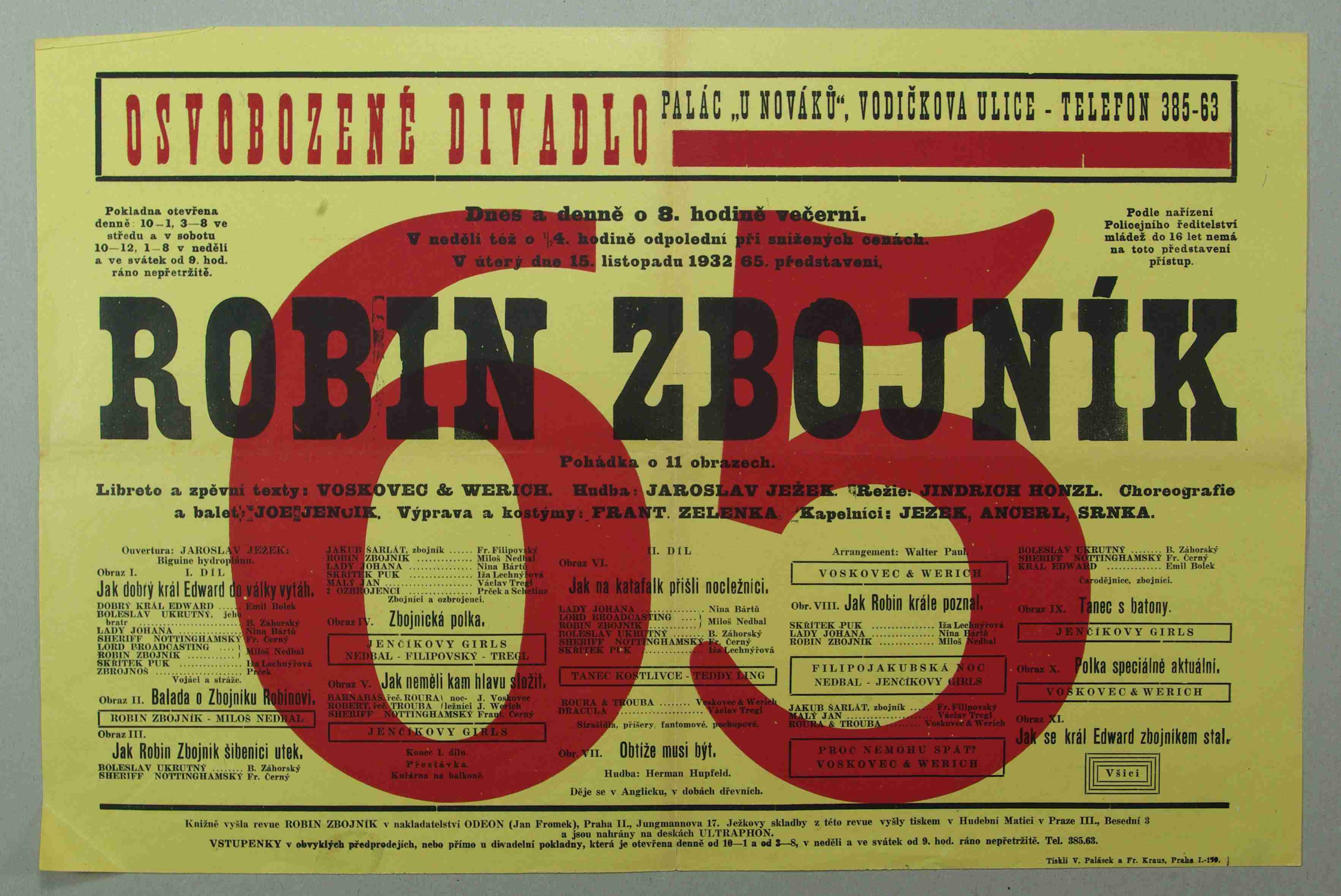 Náhledový obrázek Plakát Osvobozeného divadla: V+W: Robin zbojník - 1