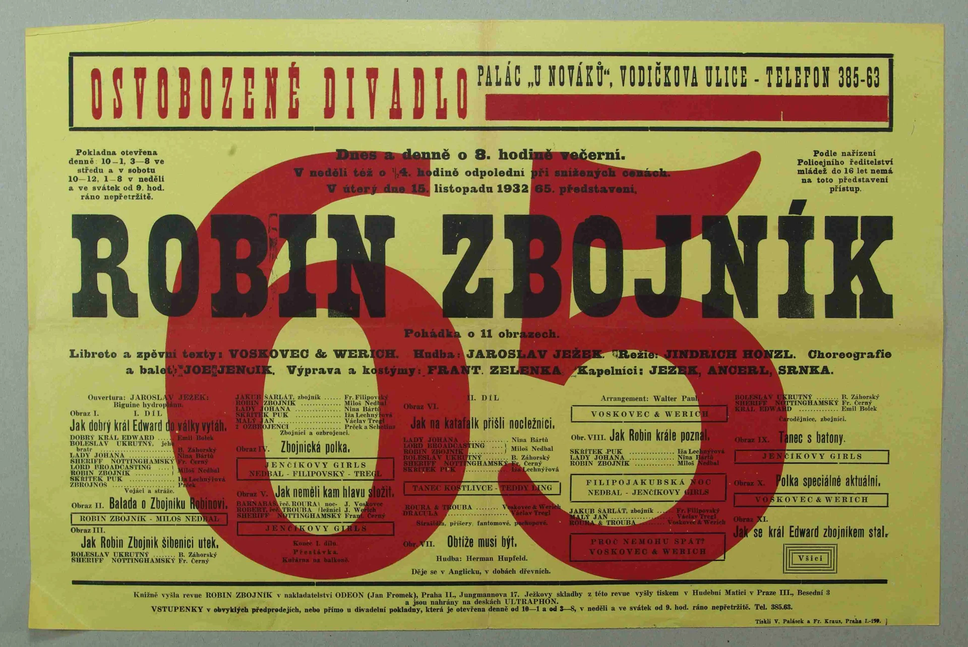 Obrázek Plakát Osvobozeného divadla: V+W: Robin zbojník