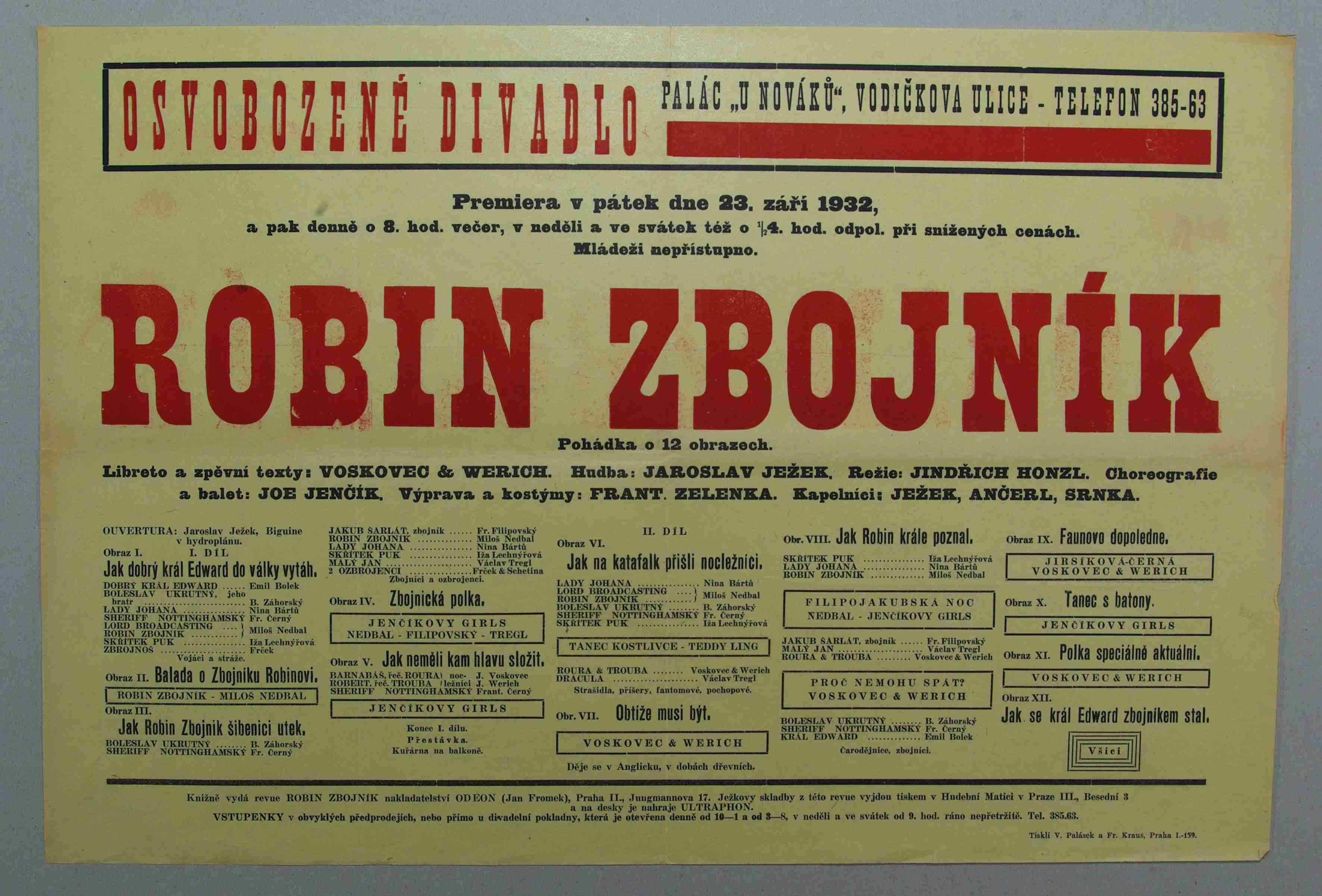Náhledový obrázek Plakát Osvobozeného divadla: V+W: Robin zbojník - 1