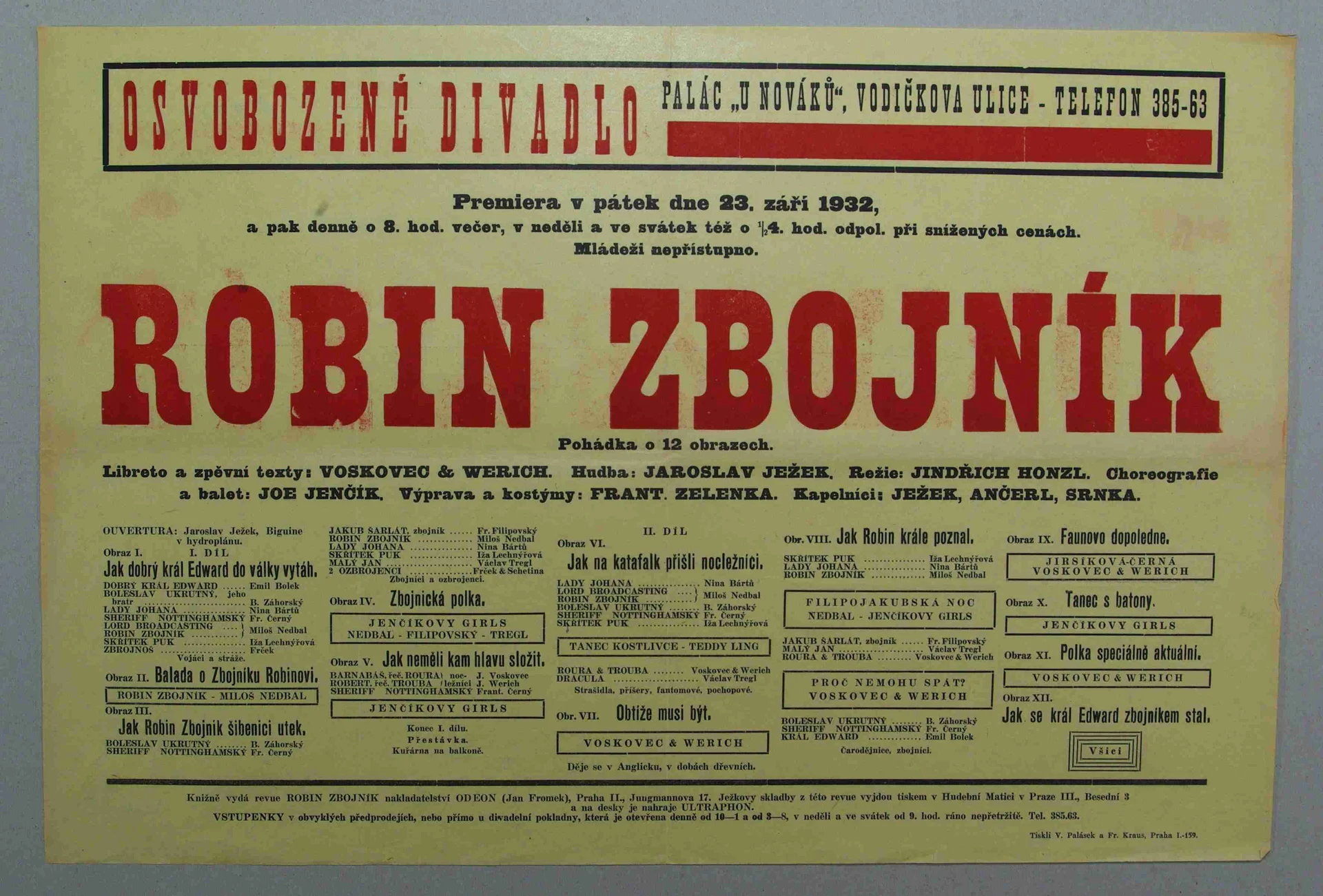 Obrázek Plakát Osvobozeného divadla: V+W: Robin zbojník