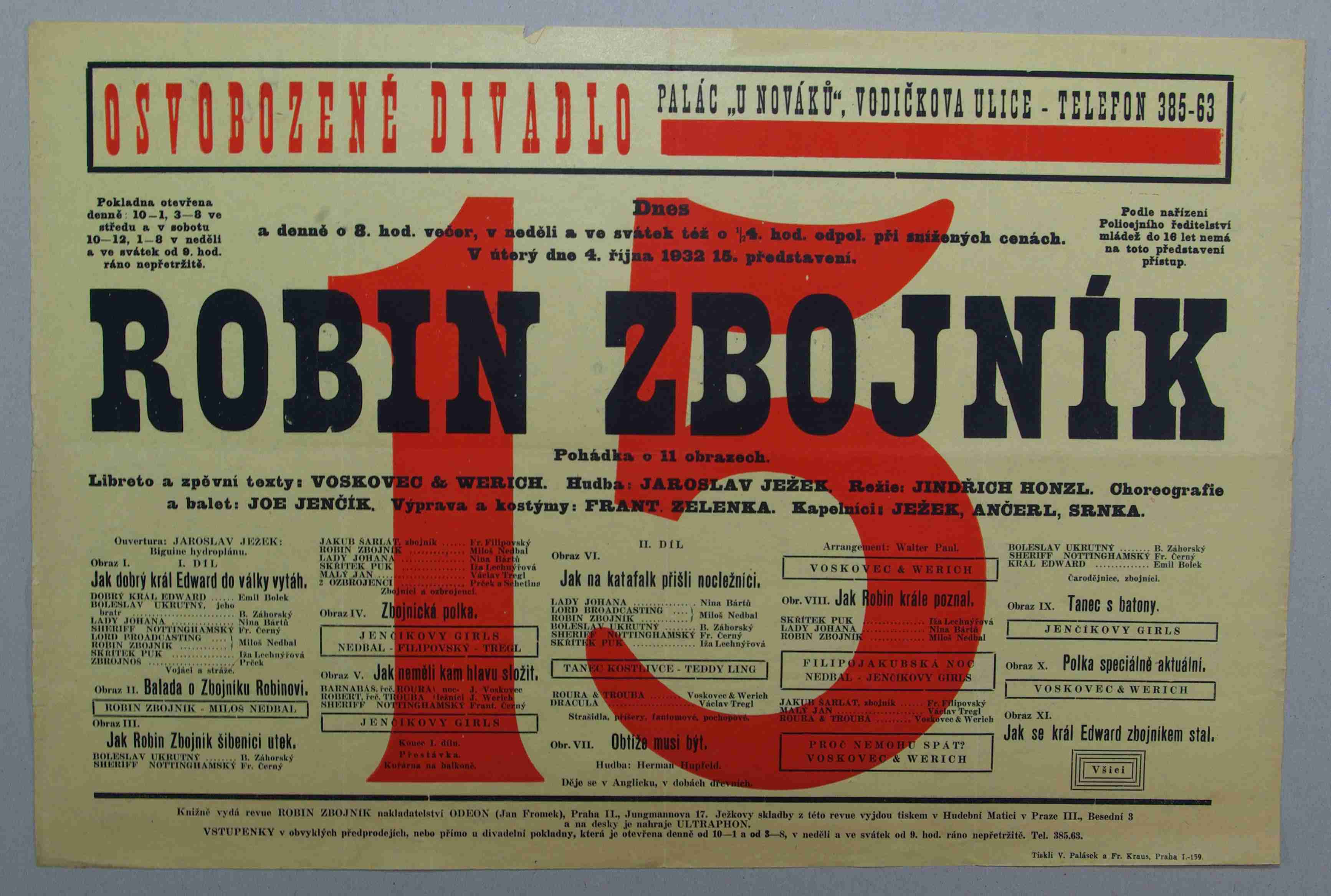Náhledový obrázek Plakát Osvobozeného divadla: V+W: Robin zbojník - 1