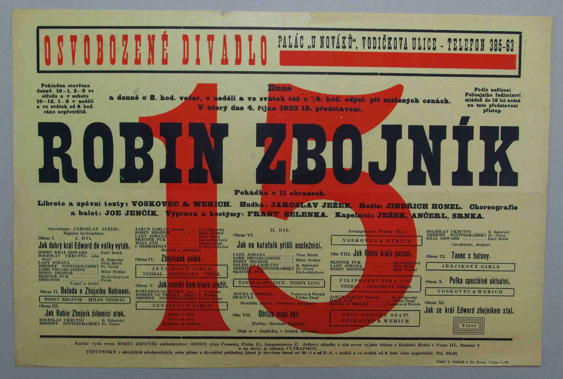 Obrázek Plakát Osvobozeného divadla: V+W: Robin zbojník