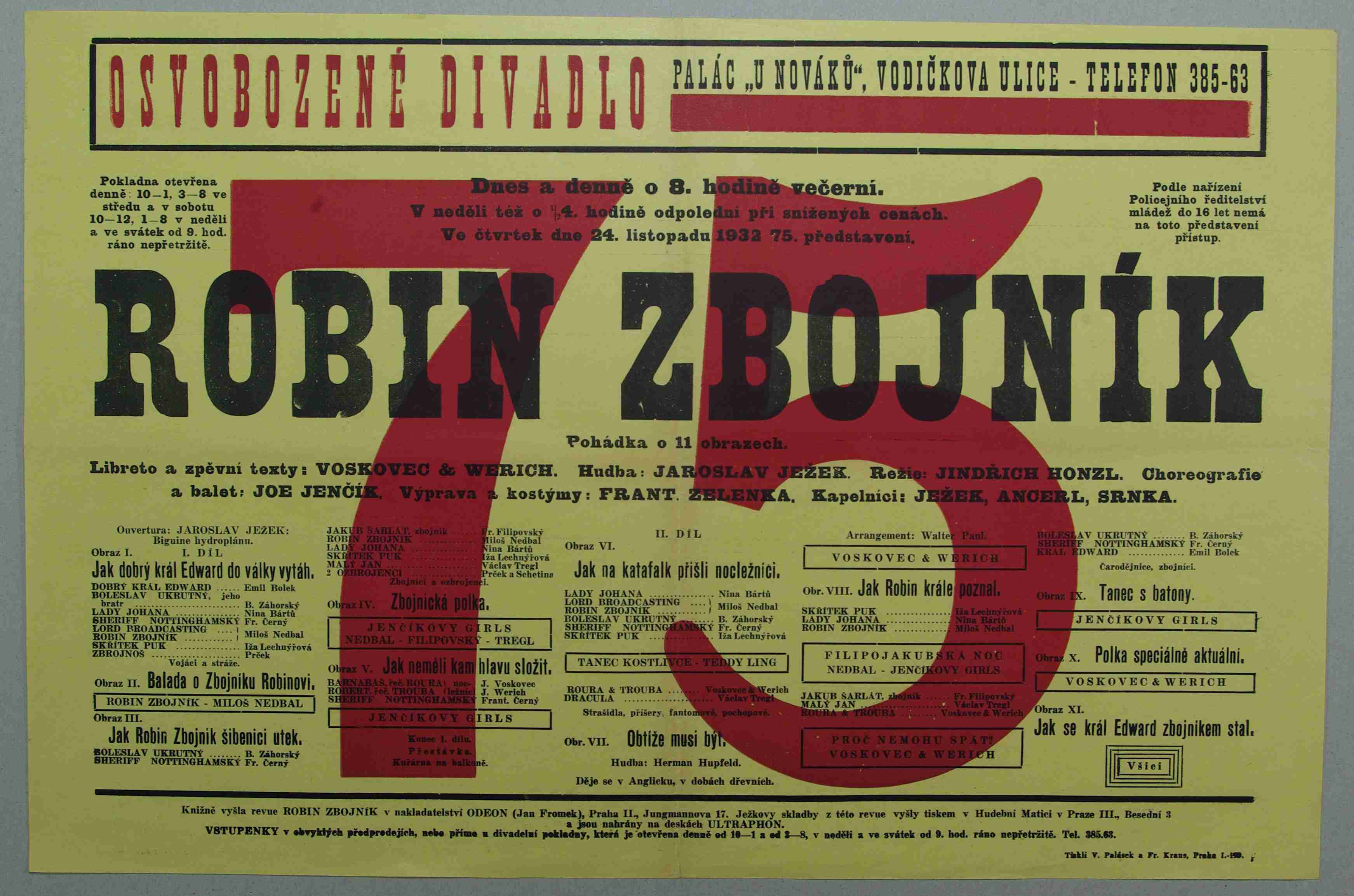 Náhledový obrázek Plakát Osvobozeného divadla: V+W: Robin zbojník - 1