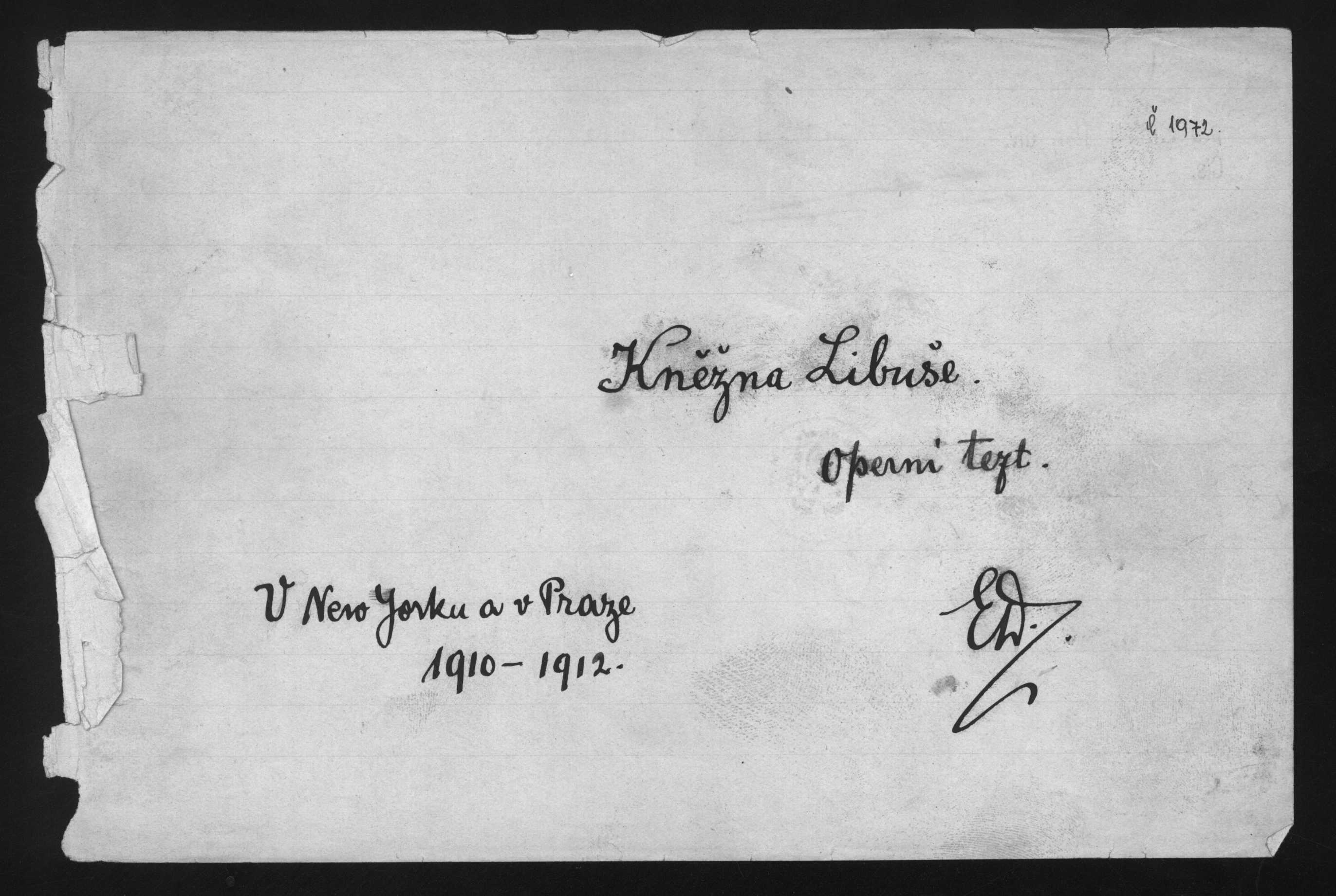 Náhledový obrázek Kněžna Libuše, operní libreto - 1