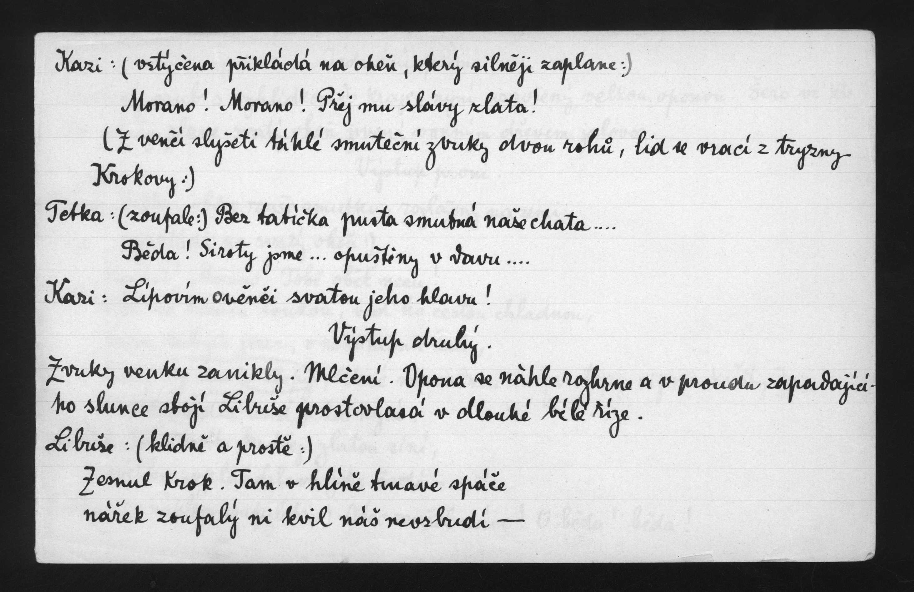 Náhledový obrázek Kněžna Libuše, operní libreto - jednání první - 1