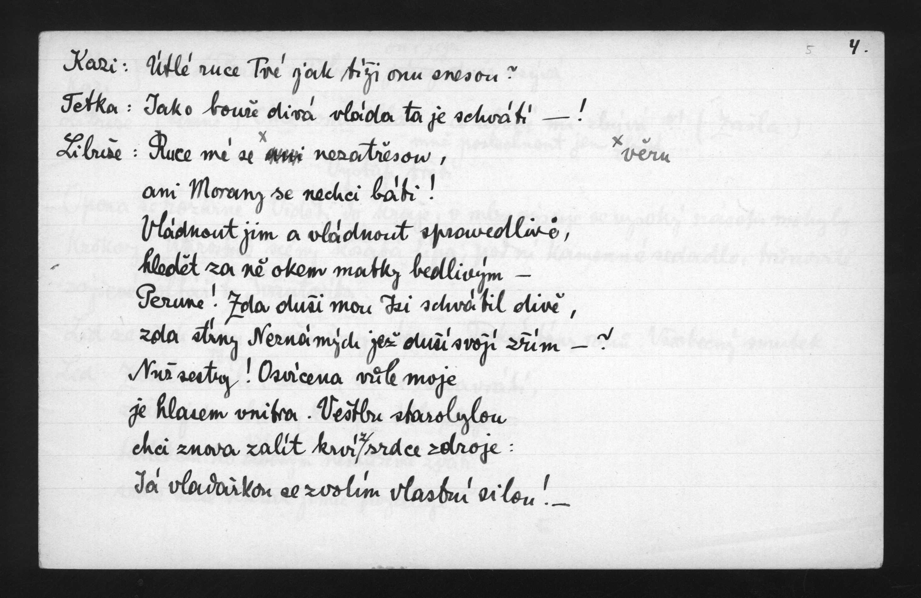 Náhledový obrázek Kněžna Libuše, operní libreto - jednání první - 1