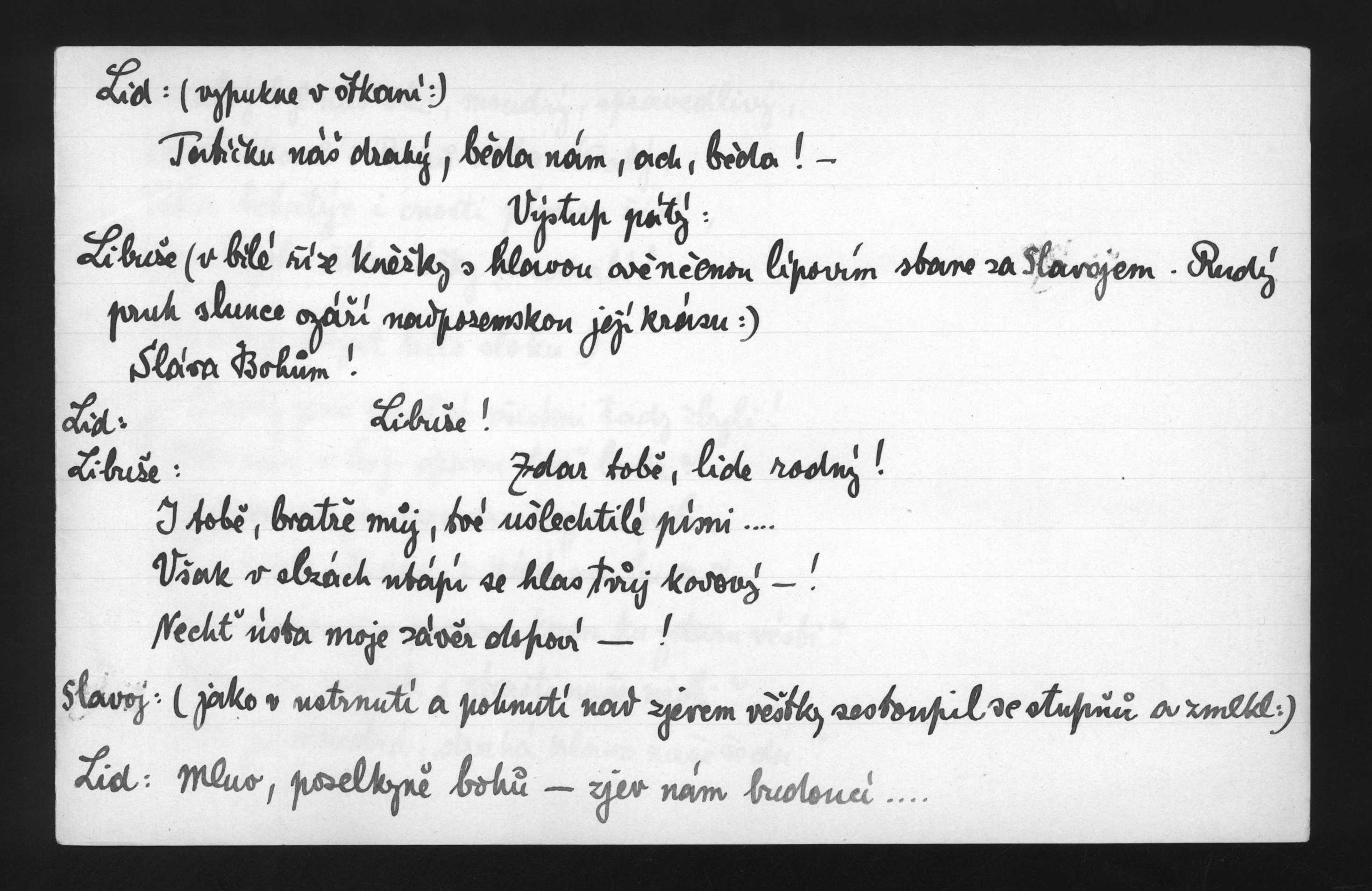 Náhledový obrázek Kněžna Libuše, operní libreto - jednání první - 1