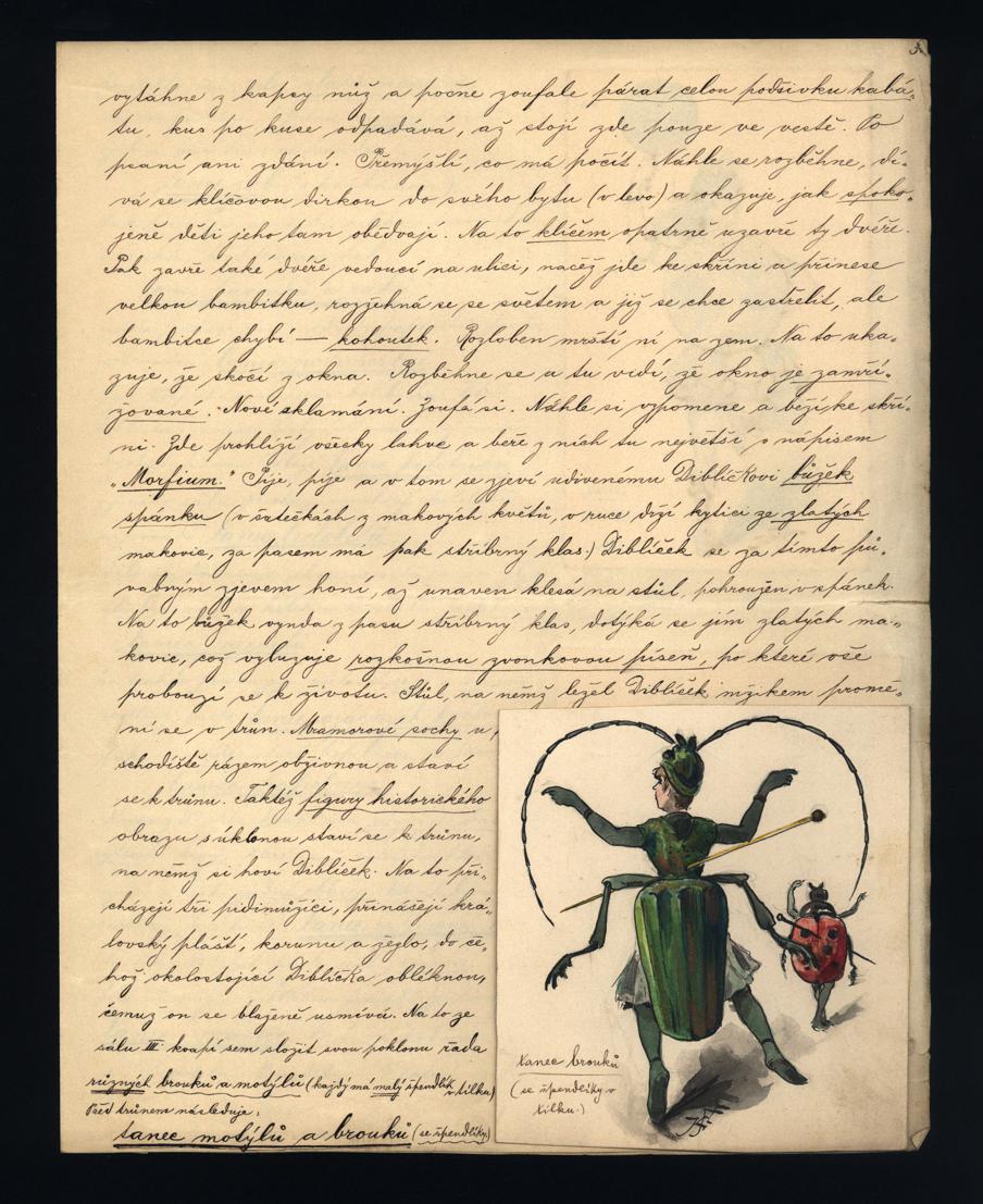 Náhledový obrázek V muzejním zátiší, baletní libreto s návrhy kostýmů - 2