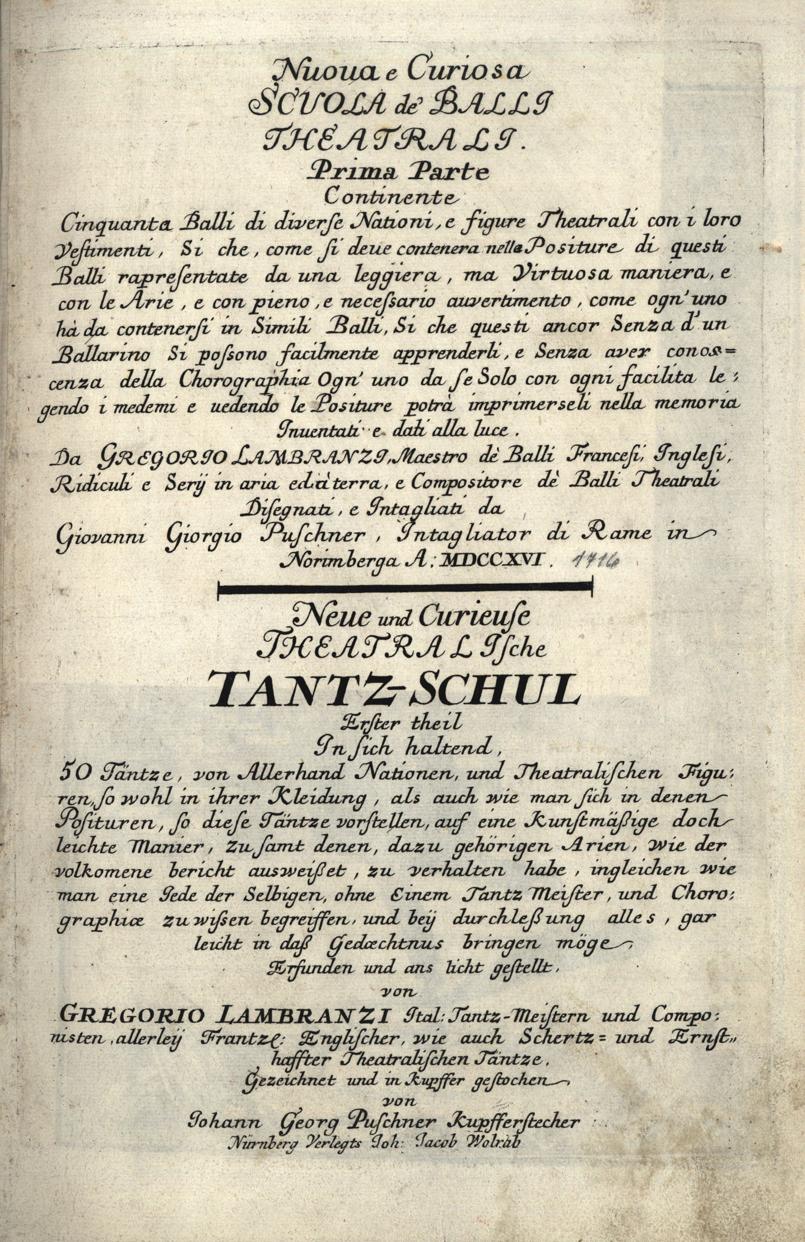 Náhledový obrázek Neue und Curieuse Theatralische Tantz - Schul ( Nuova e Curiosa scuola de balli Theatrali) - 1