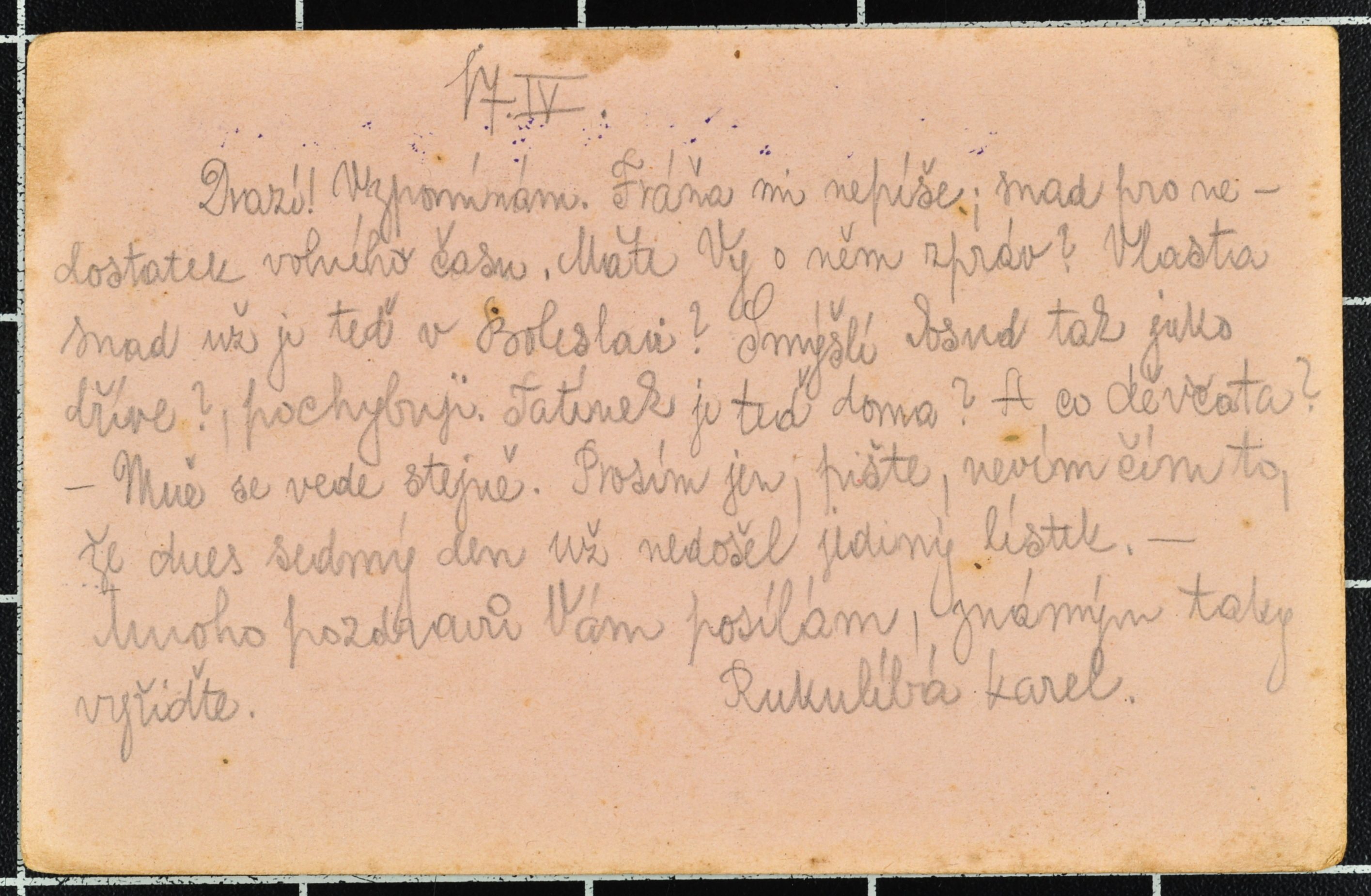Náhledový obrázek Korespondence Karla Wolfa - 189