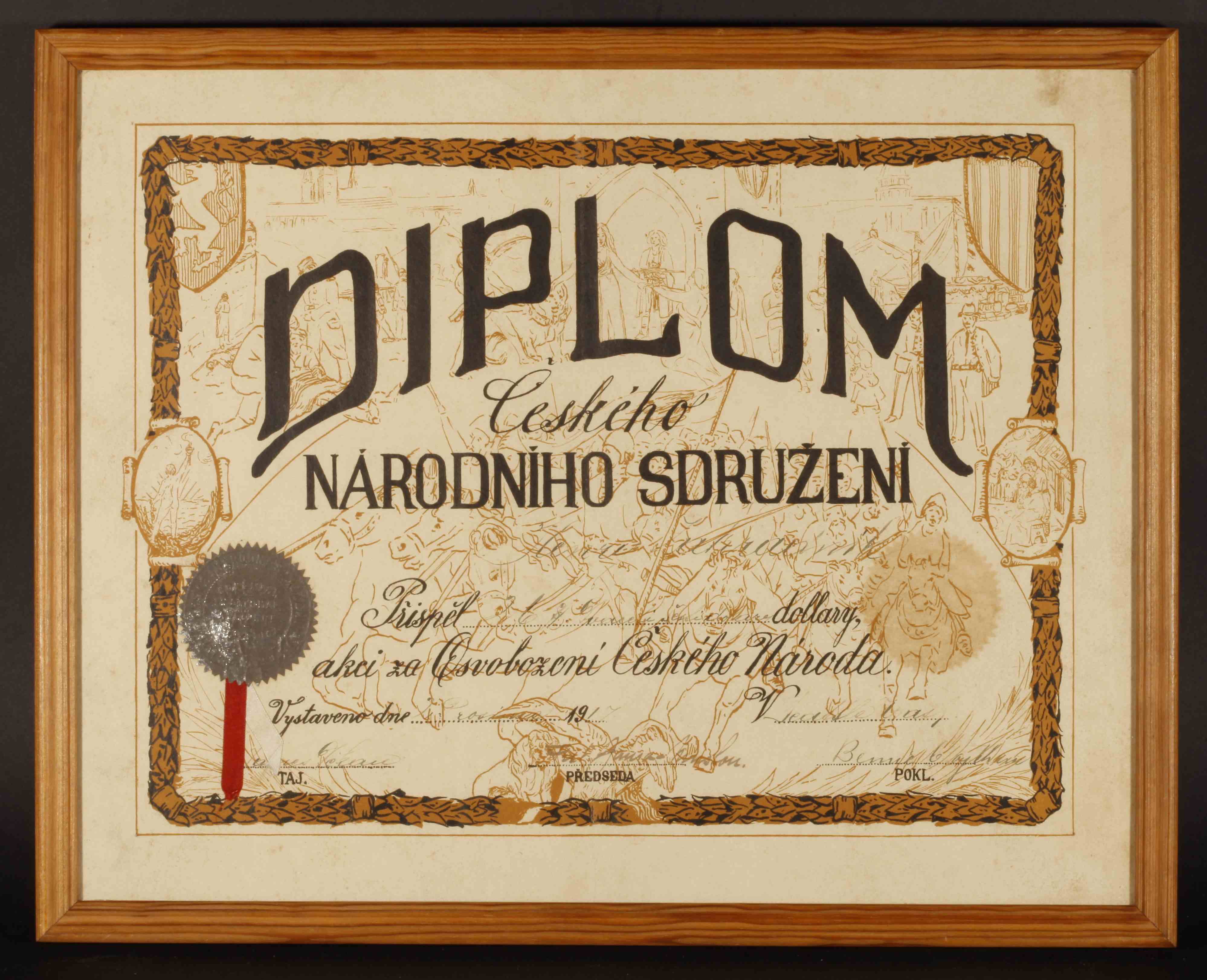 Náhledový obrázek Diplom za podporu legií - 1