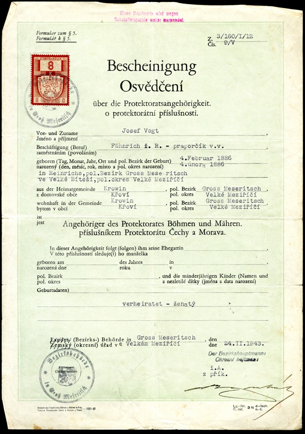 Náhledový obrázek Dokumenty vojáka Josefa Vogta - 11