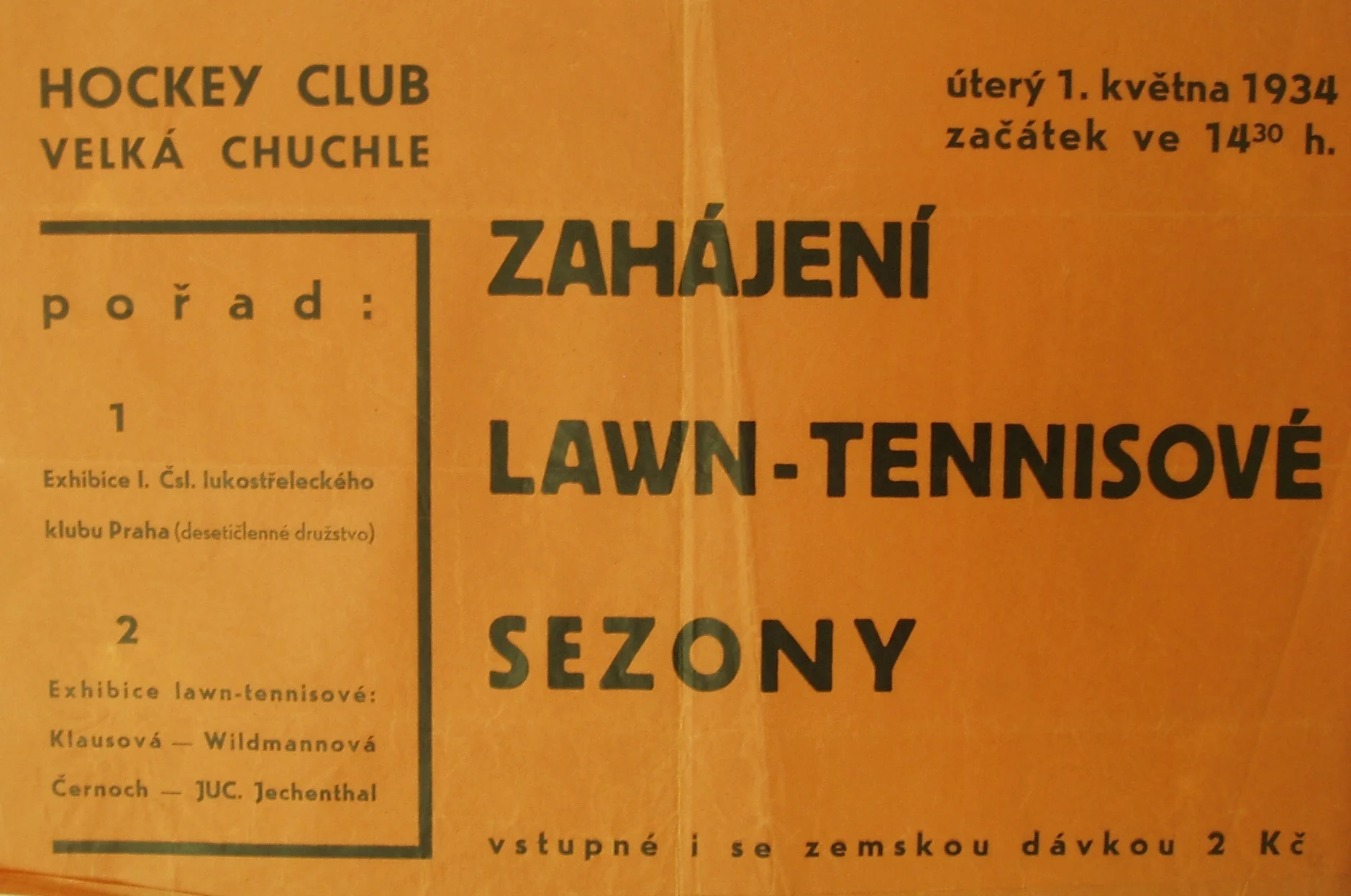 Náhledový obrázek předmětu Zahájení lawn-tennisové sezóny