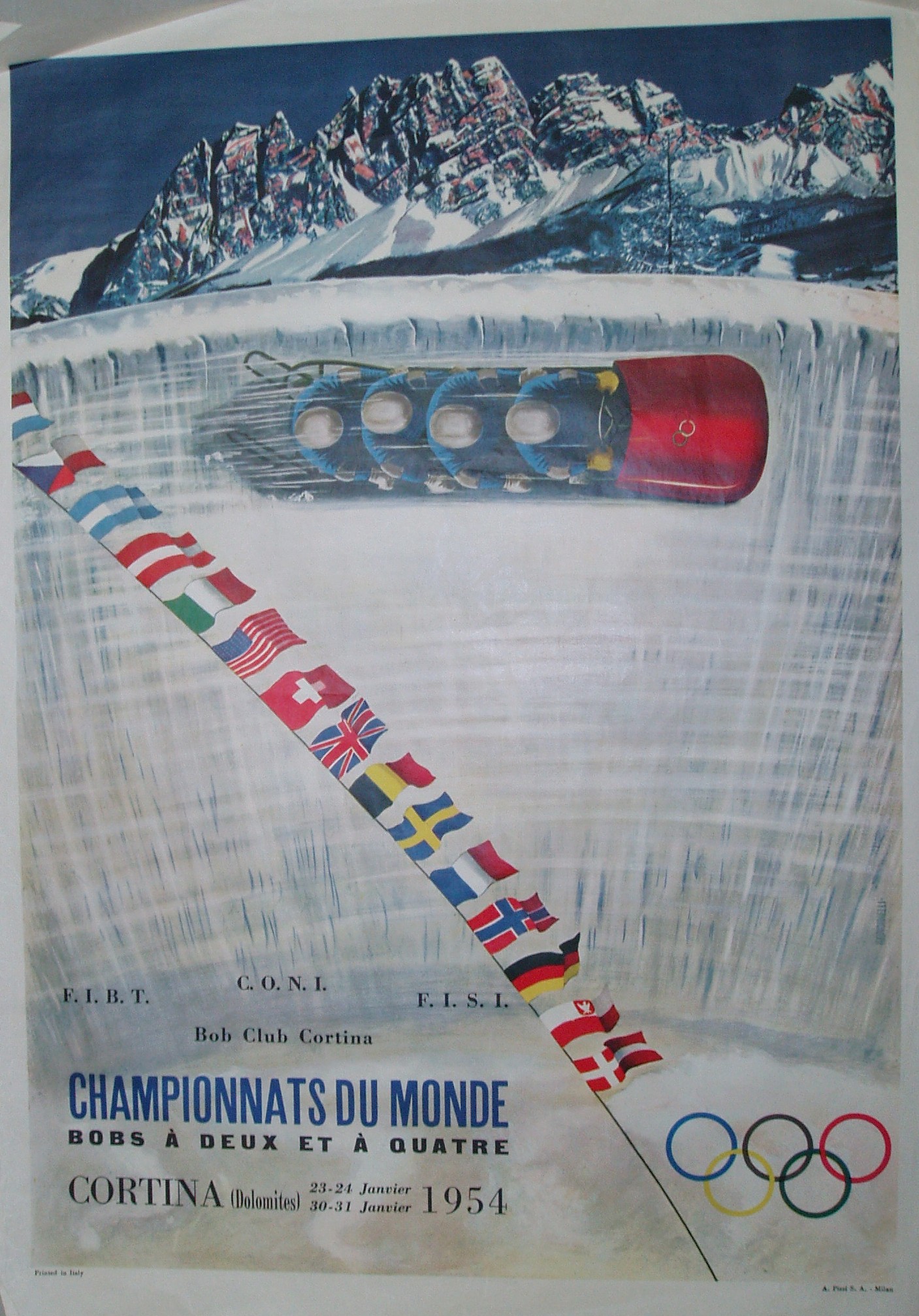 Náhledový obrázek Mistrovství světa v jízdě na bobech. Cortina 1954 - 1