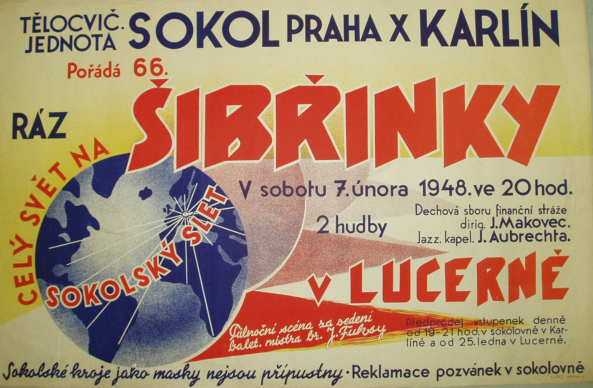 Náhledový obrázek Šibřinky Sokola Karlín. Celý svět na sokolský slet - 1