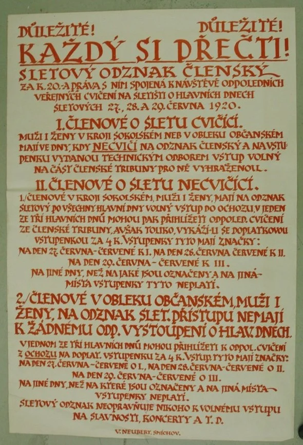 Náhledový obrázek předmětu Upozornění členům o sletových odznacích