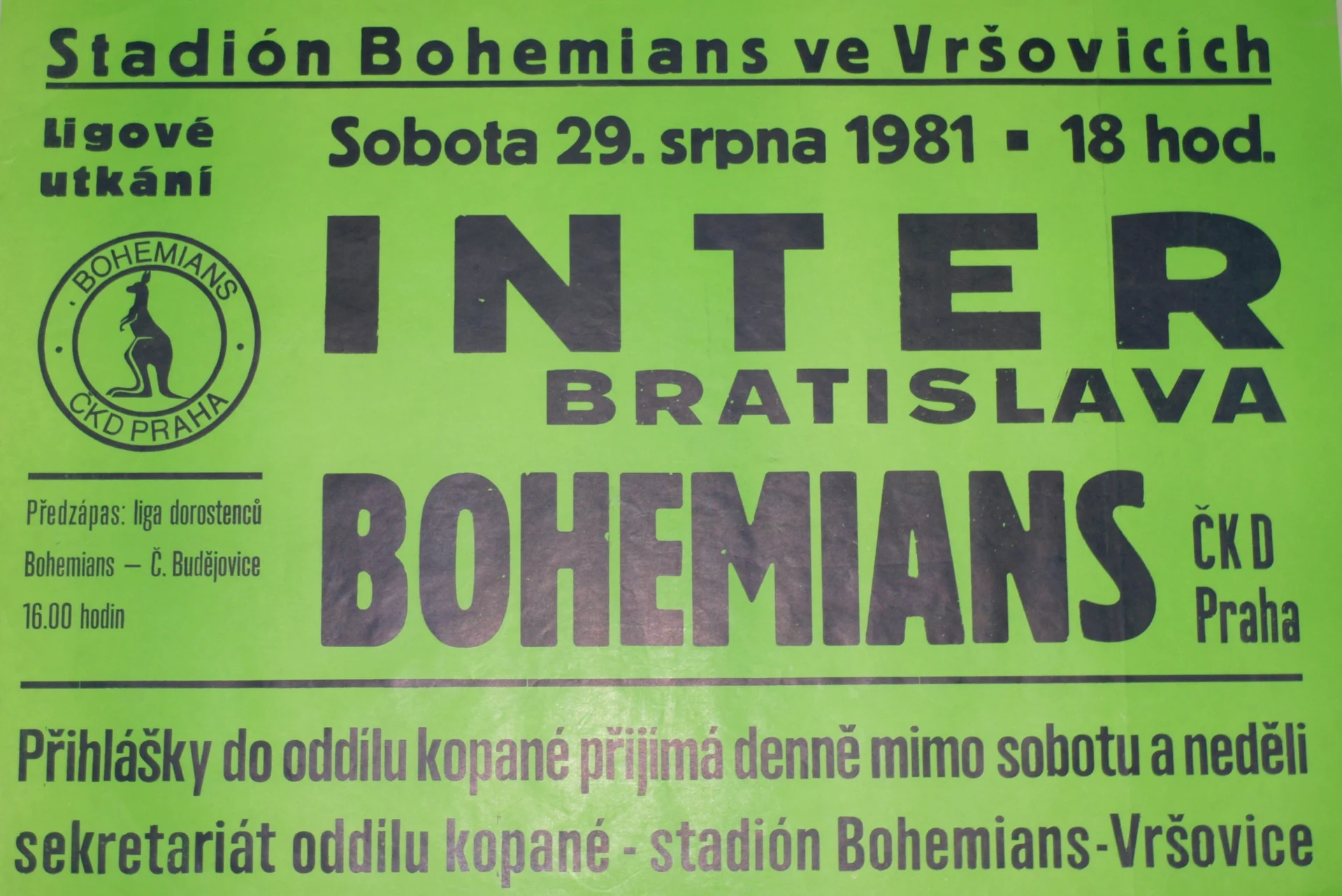 Náhledový obrázek předmětu Bohemians Praha - Inter Bratislava