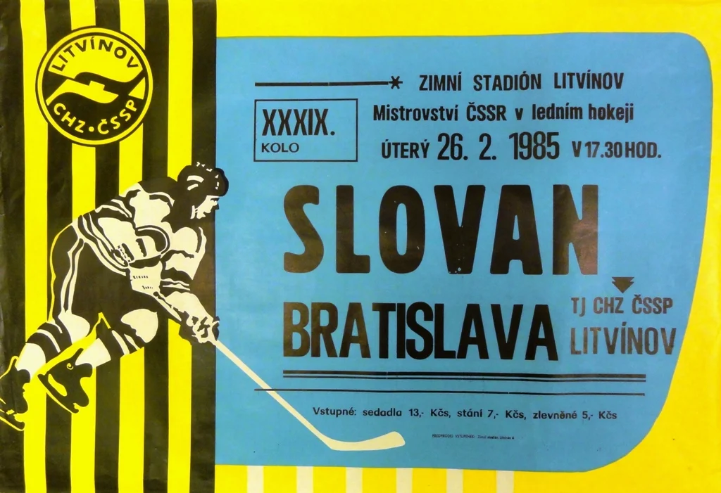 Náhledový obrázek předmětu Mistrovství ČSSR v ledním hokeji. Slovan Bratislava - TJ CHZ ČSSP Litvínov