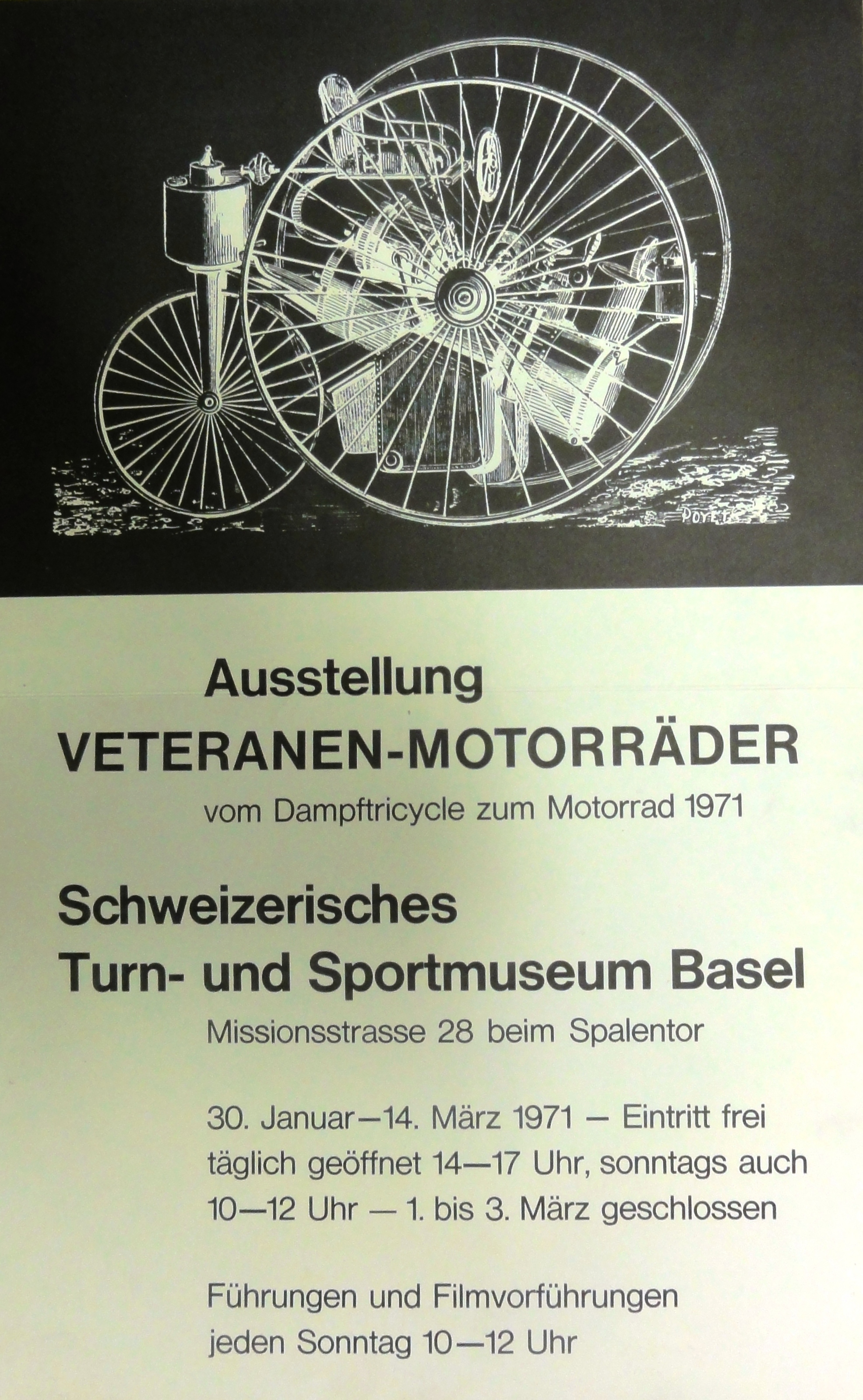 Náhledový obrázek Schweizerisches Turn- und Sportmuseum Basel. Austellung Veteranen-Mottorräder - 1