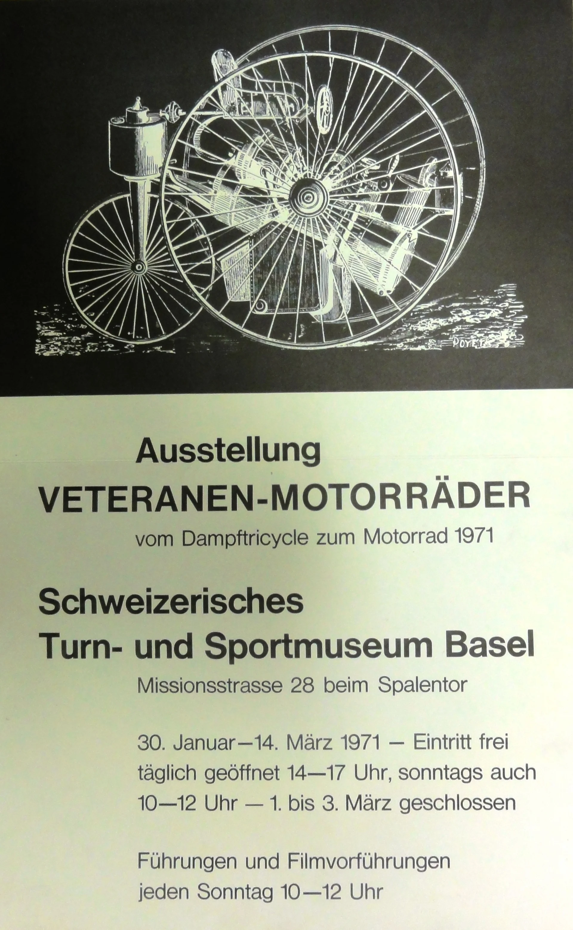 Náhledový obrázek předmětu Schweizerisches Turn- und Sportmuseum Basel. Austellung Veteranen-Mottorräder