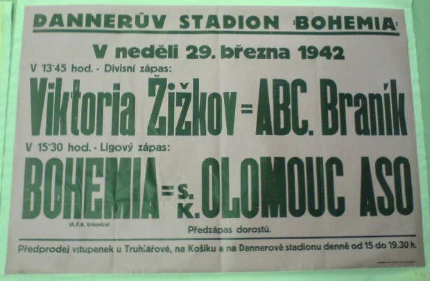 Náhledový obrázek předmětu Program fotbalových utkání. Dannerův stadion Bohemia