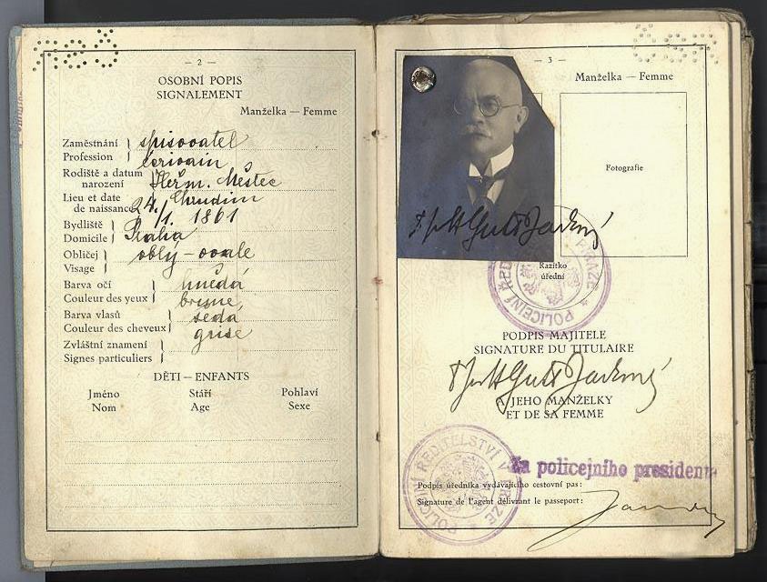 Náhledový obrázek Cestovní pas Jiřího Gutha-Jarkovského - 1