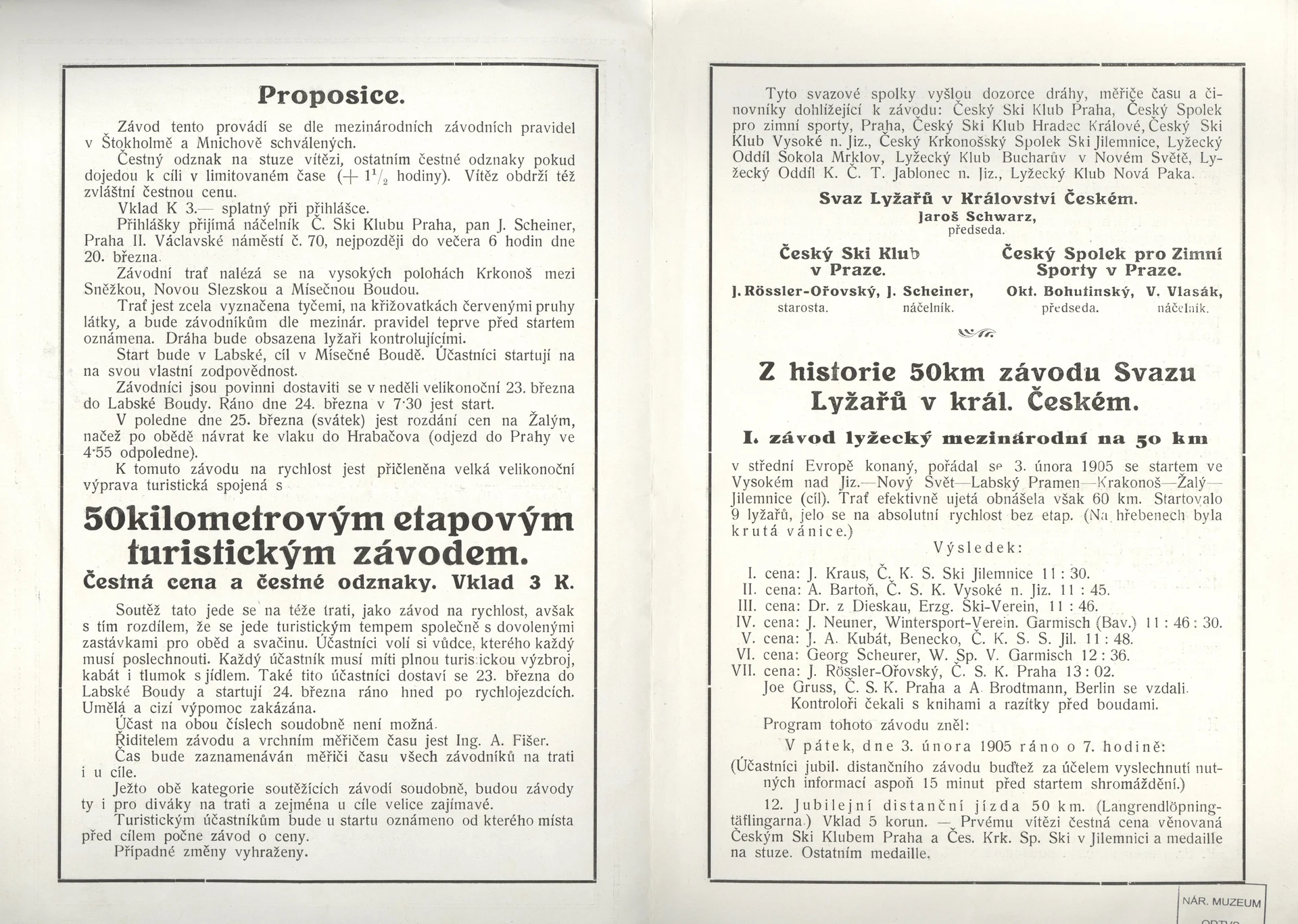 Náhledový obrázek předmětu Proposice lyžařského závodu