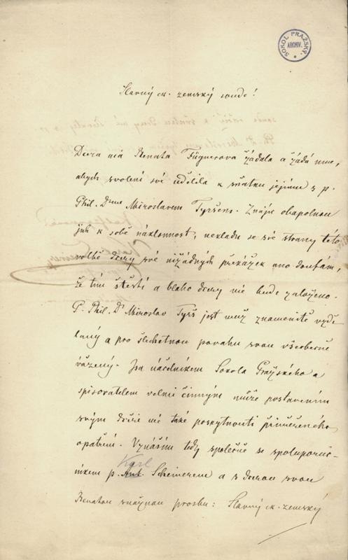 Náhledový obrázek Žádost o povolení sňatku Renaty Fügnerové a Miroslava Tyrše - 2