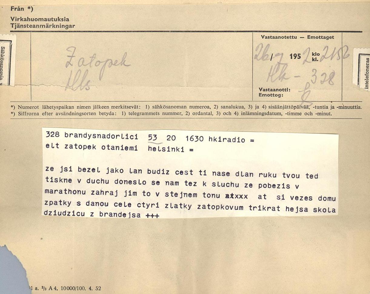 Náhledový obrázek Telegramy pro manžele Zátopkovi - 6