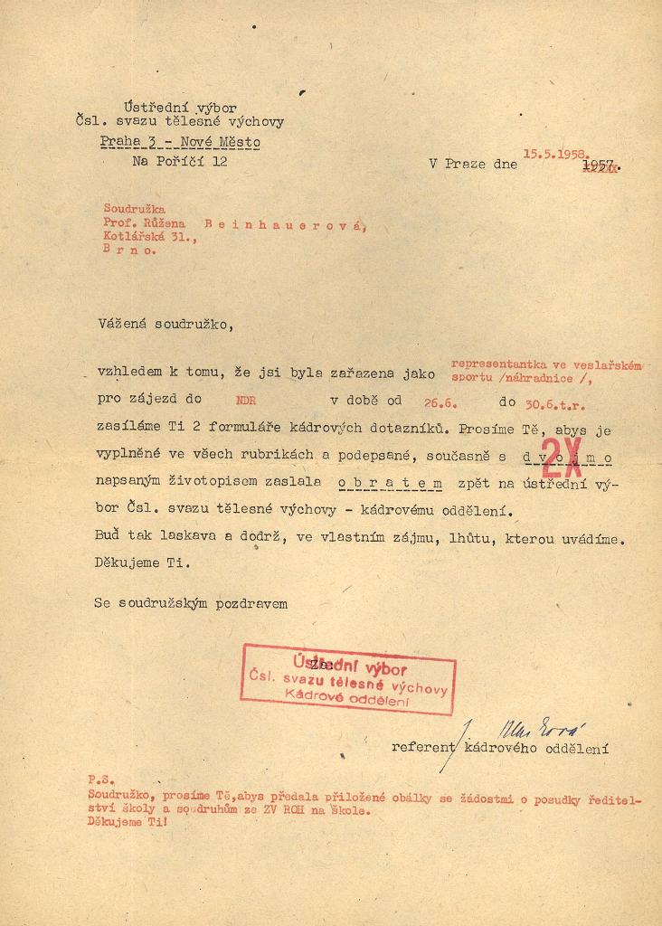 Náhledový obrázek Žádost o vyplnění kádrového dotazníku - 1