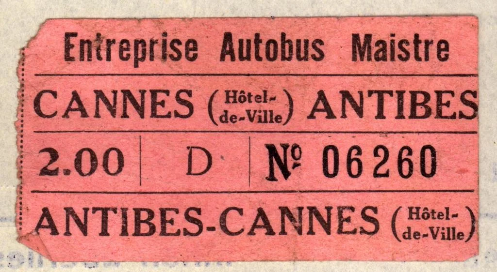 Náhledový obrázek předmětu Jízdenka Cannes - Antibes