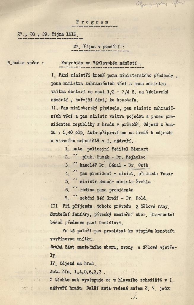 Náhledový obrázek Program oslav prvního výročí vzniku ČSR - 4