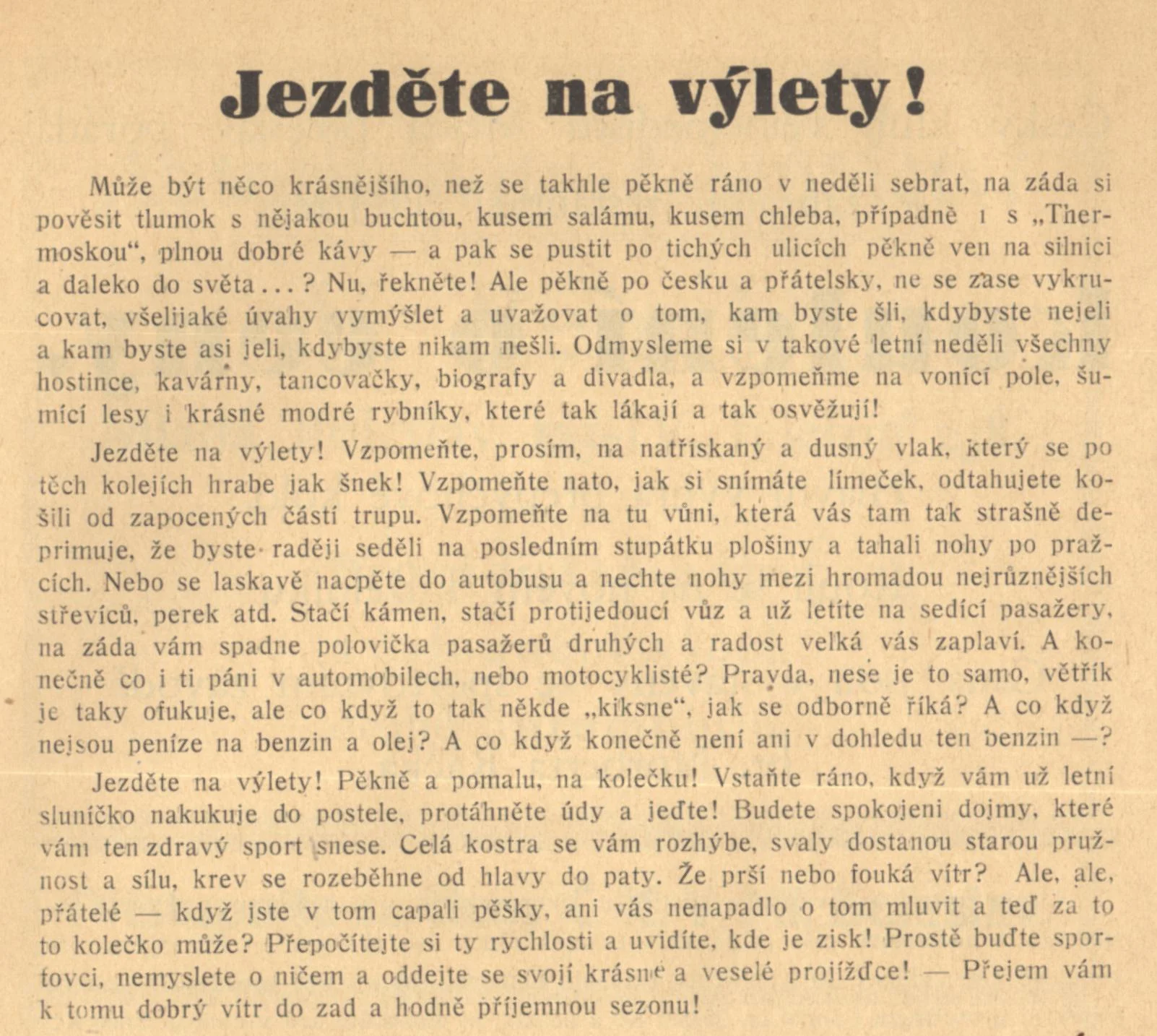 Náhledový obrázek předmětu Jezděte na výlety!