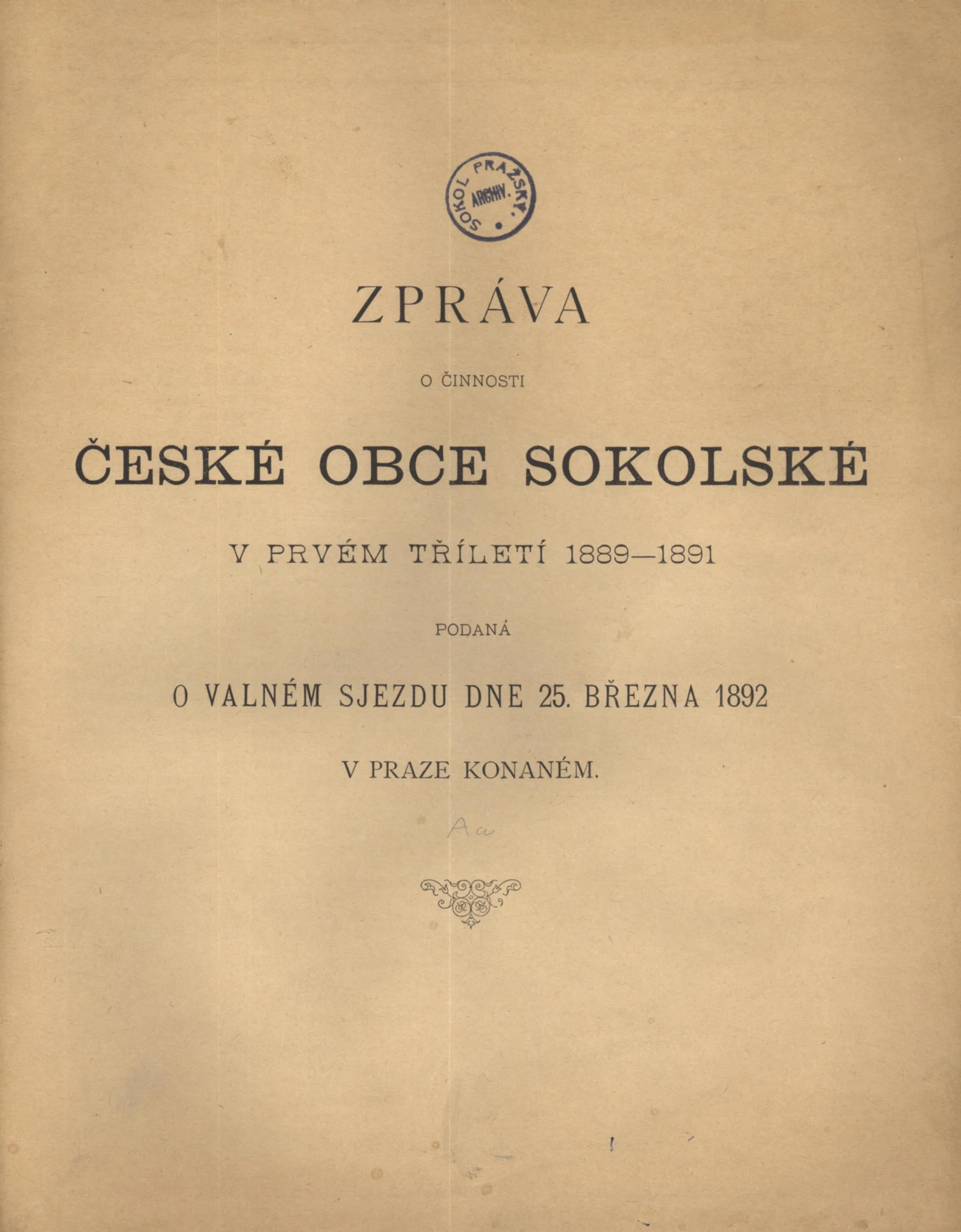 Náhledový obrázek předmětu Zpráva o činnosti České Obce Sokolské