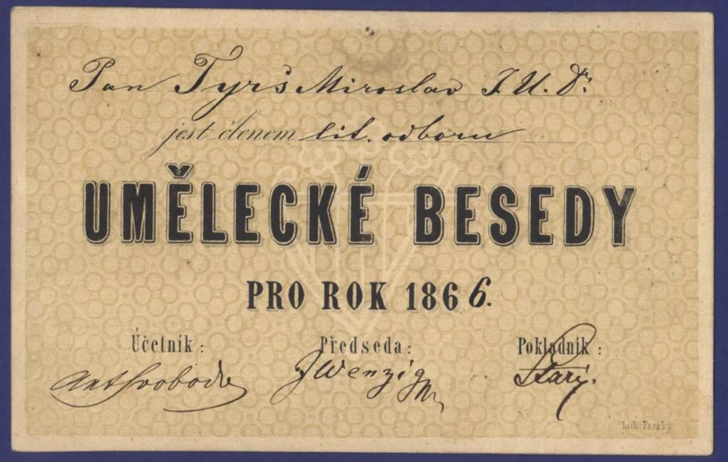 Náhledový obrázek předmětu Členská legitimace Umělecké besedy