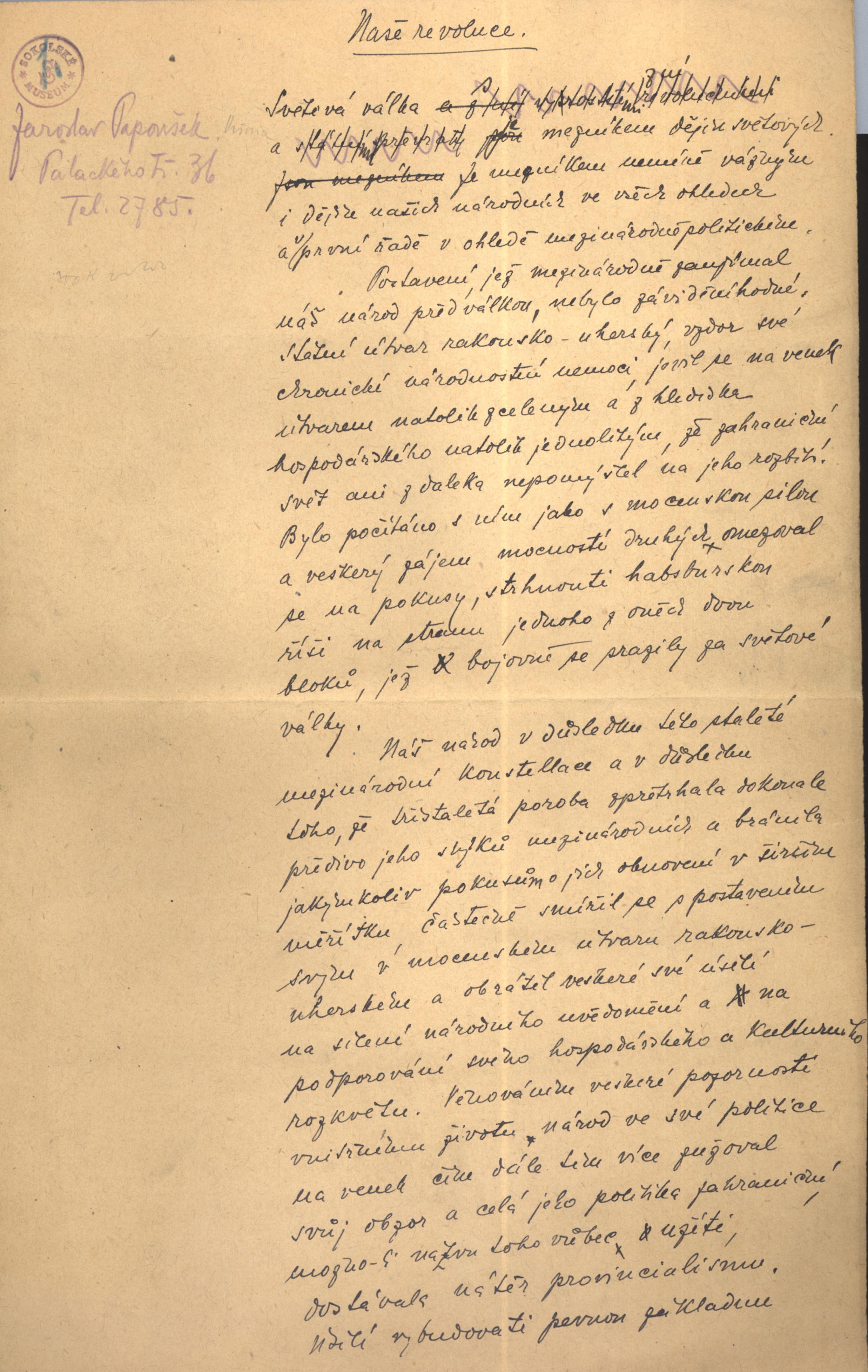Náhledový obrázek J. Papoušek. Naše revoluce - 1