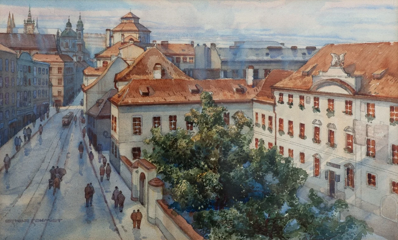 Náhledový obrázek předmětu Pohled na Tyršův dům od Újezdu