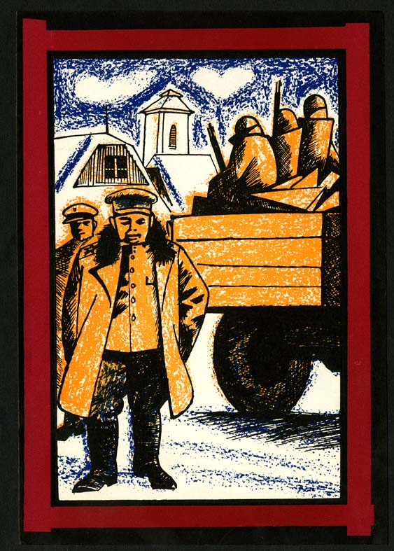 Náhledový obrázek Nátisk ilustrace - Malí partyzáni - 1