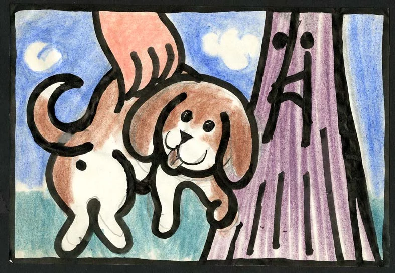 Obrázek Studie k ilustraci - Barevná pohádka pro štěňátka
