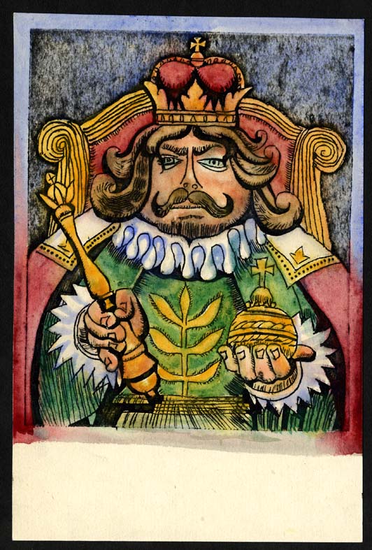 Náhledový obrázek Ilustrace pro obálku - O králi Bum Bum Bum - 1