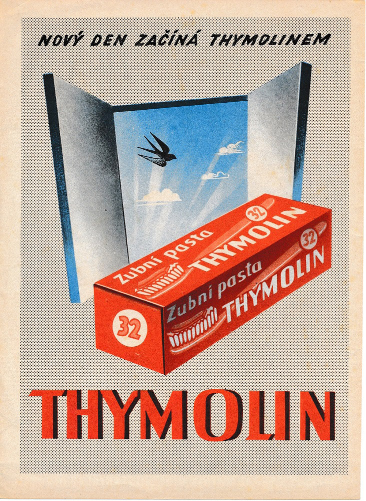 Náhledový obrázek Reklamní leták zubní 
pasty Thymolin - 1