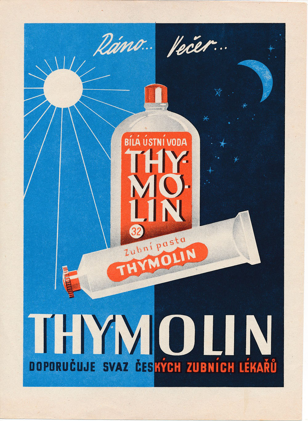 Náhledový obrázek Reklamní leták zubní 
pasty Thymolin - 1