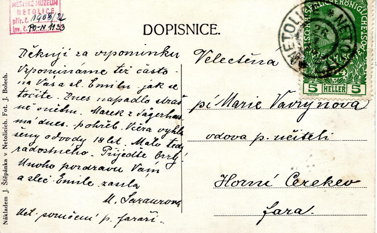 Náhledový obrázek Pohlednice "Netolice" - 2