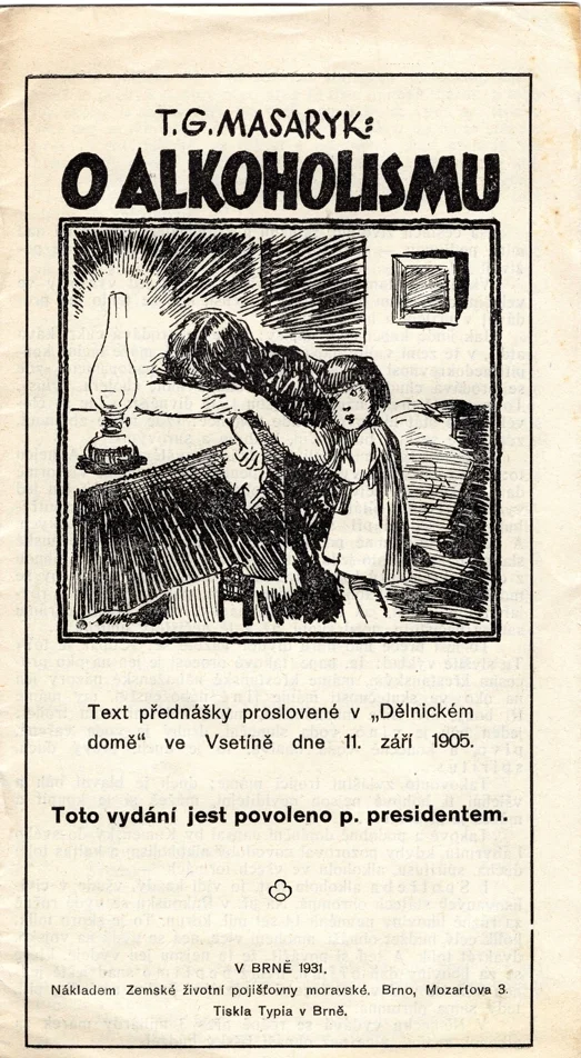 Náhledový obrázek předmětu Tomáš Garrigue Masaryk, O alkoholismu