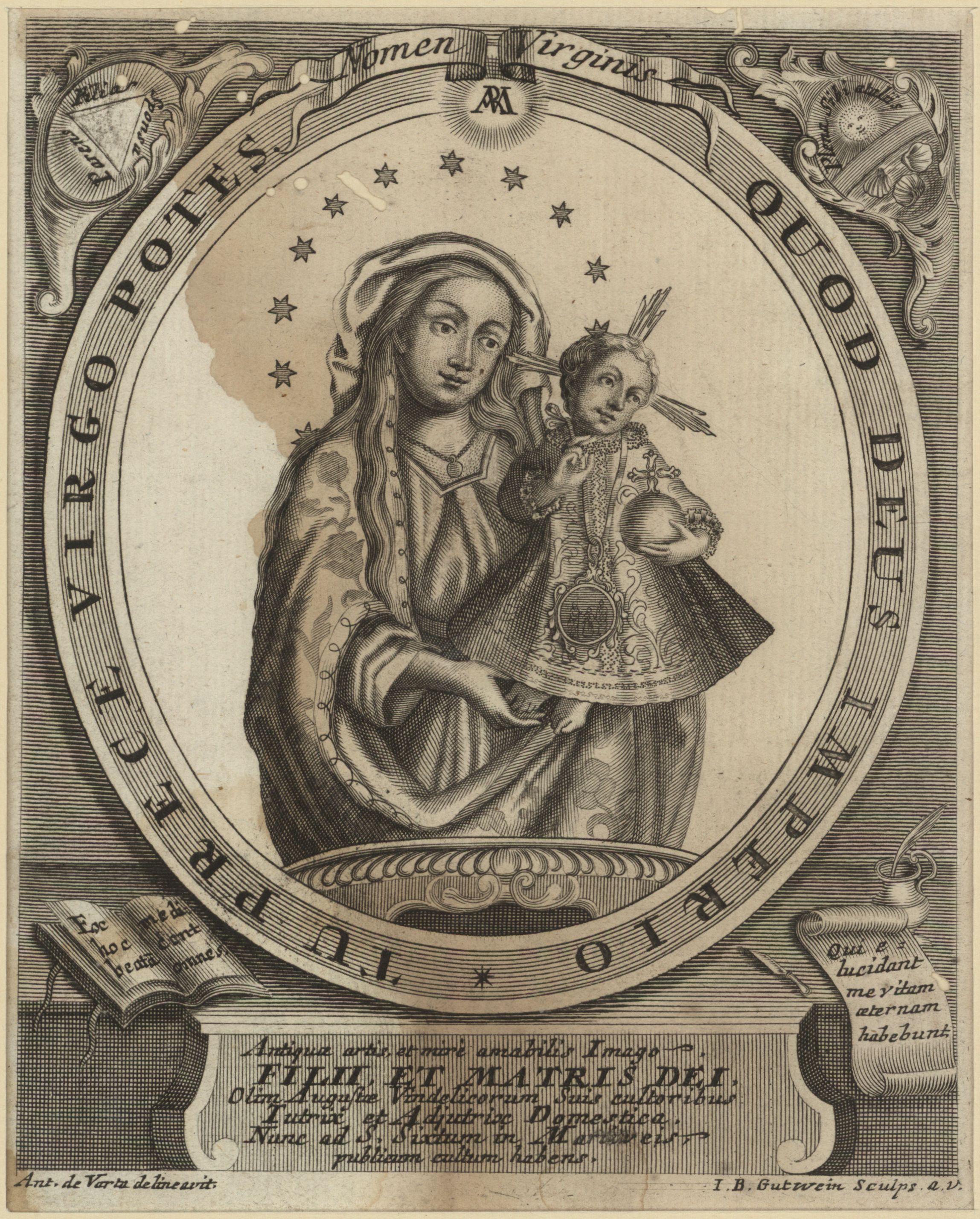 Náhledový obrázek Panna Maria s Ježíškem   -   QUOD DEUS IMPERIO UT TU PRECE VIRGO POTES - 1