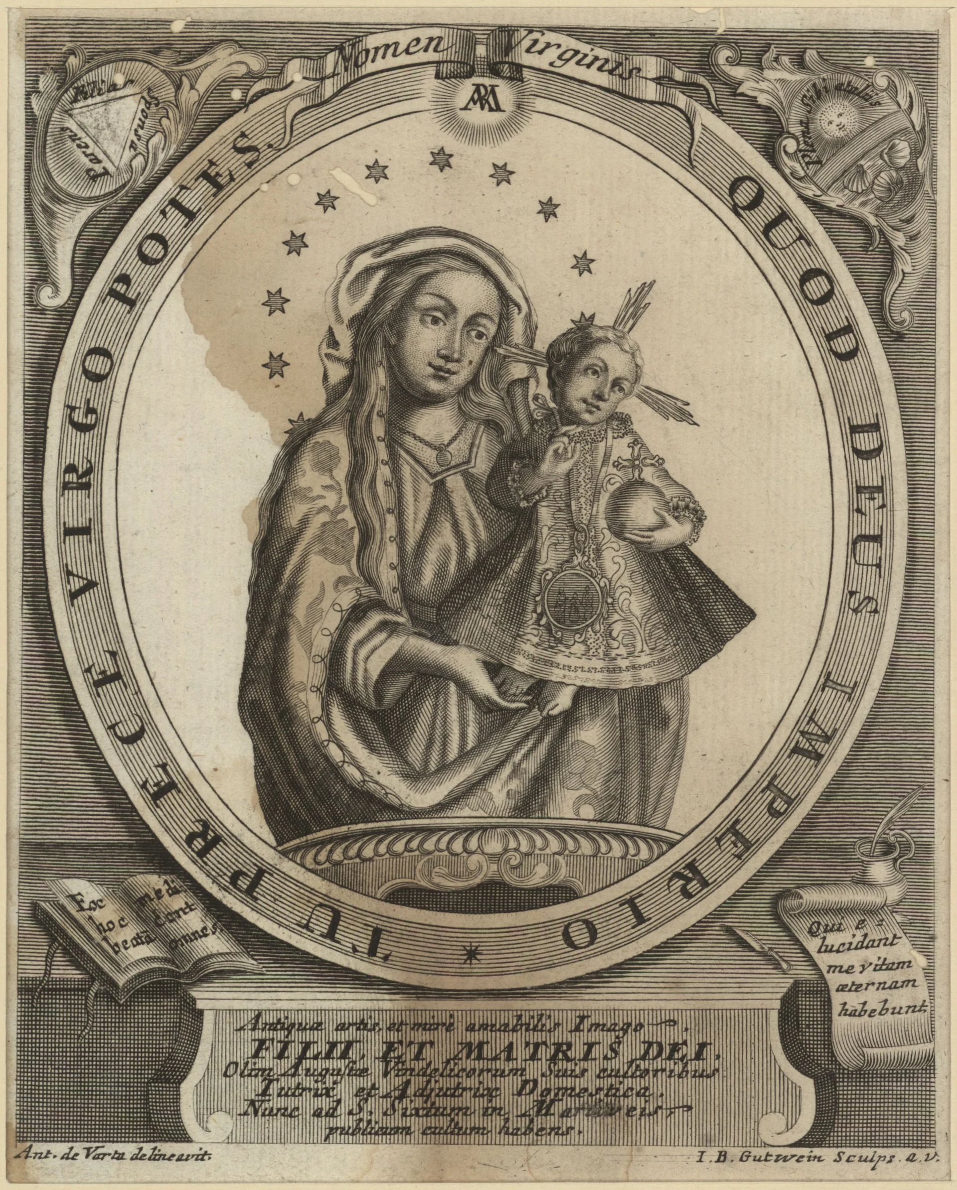 Obrázek Panna Maria s Ježíškem   -   QUOD DEUS IMPERIO UT TU PRECE VIRGO POTES
